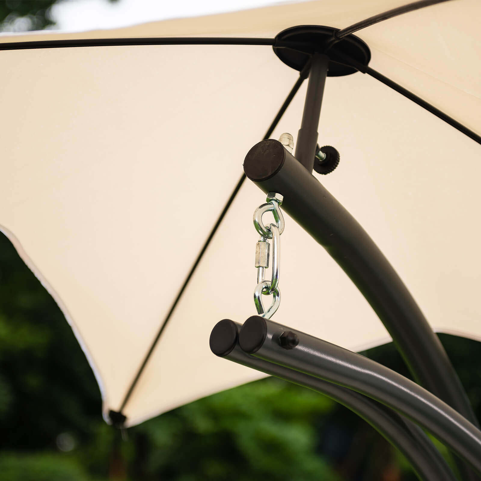 Schwebeliege mit Sonnendach SAN REMO - Anthrazit/Beige