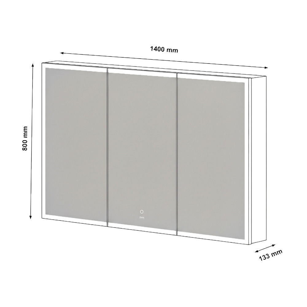 LED-Spiegelschrank EVE Schwarz - 100 x 80 cm
