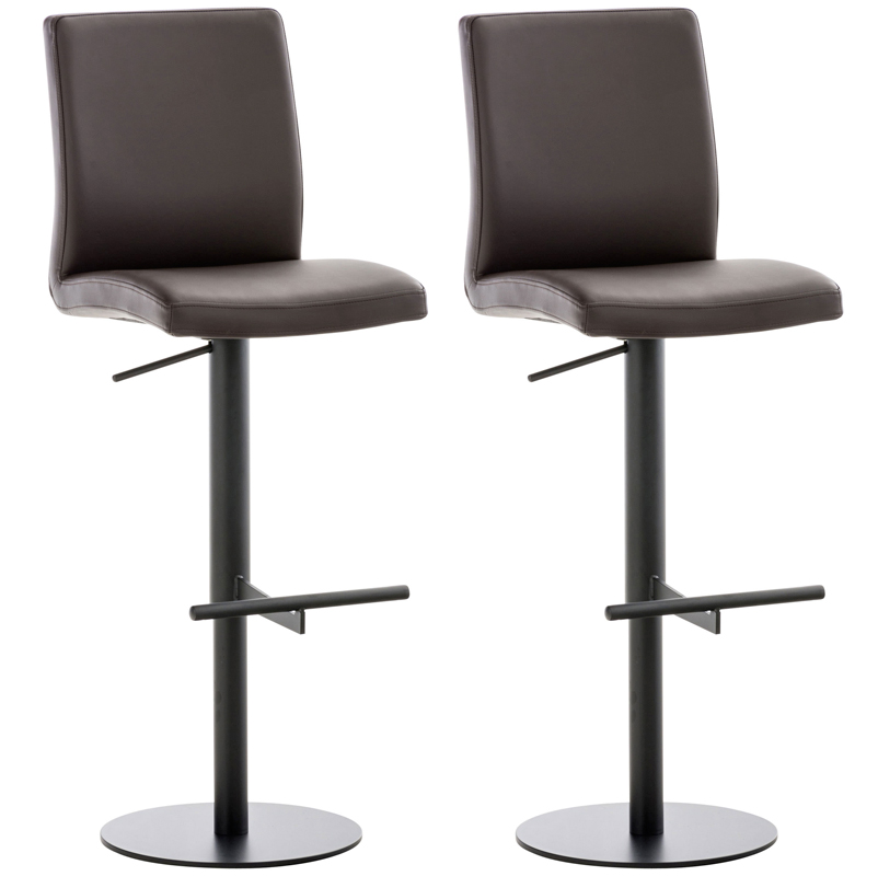 2er Set Barhocker Cadiz Kunstleder schwarz, braun