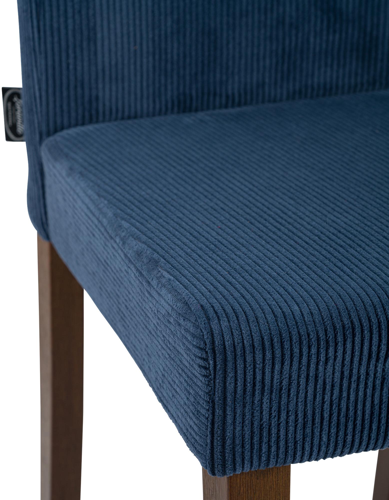 2er Set Esszimmerstuhl Ina Cord antik dunkel, blau