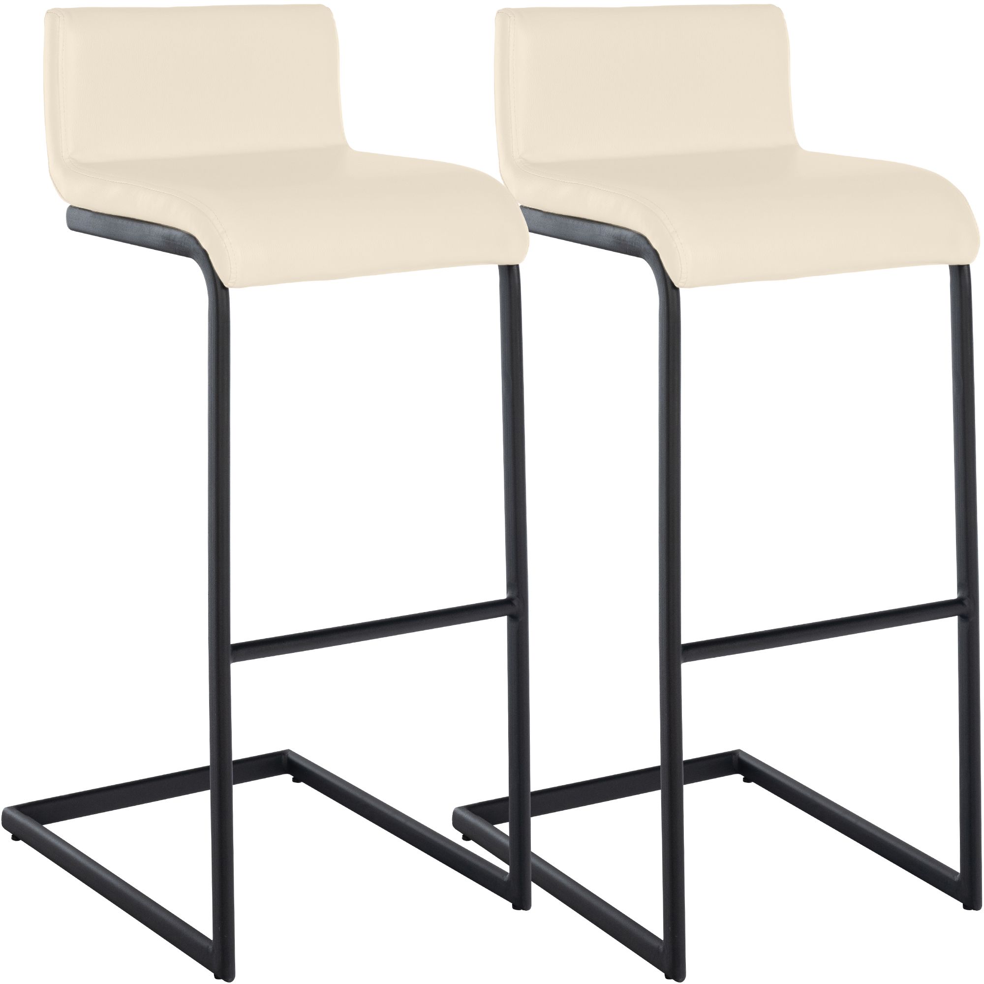 2er Set Barhocker Newport B Kunstleder, creme