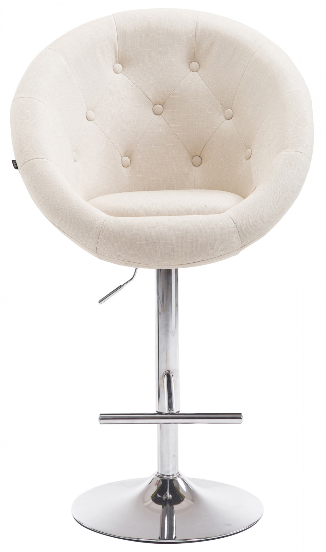 Barhocker London V2 Stoff chrom, creme