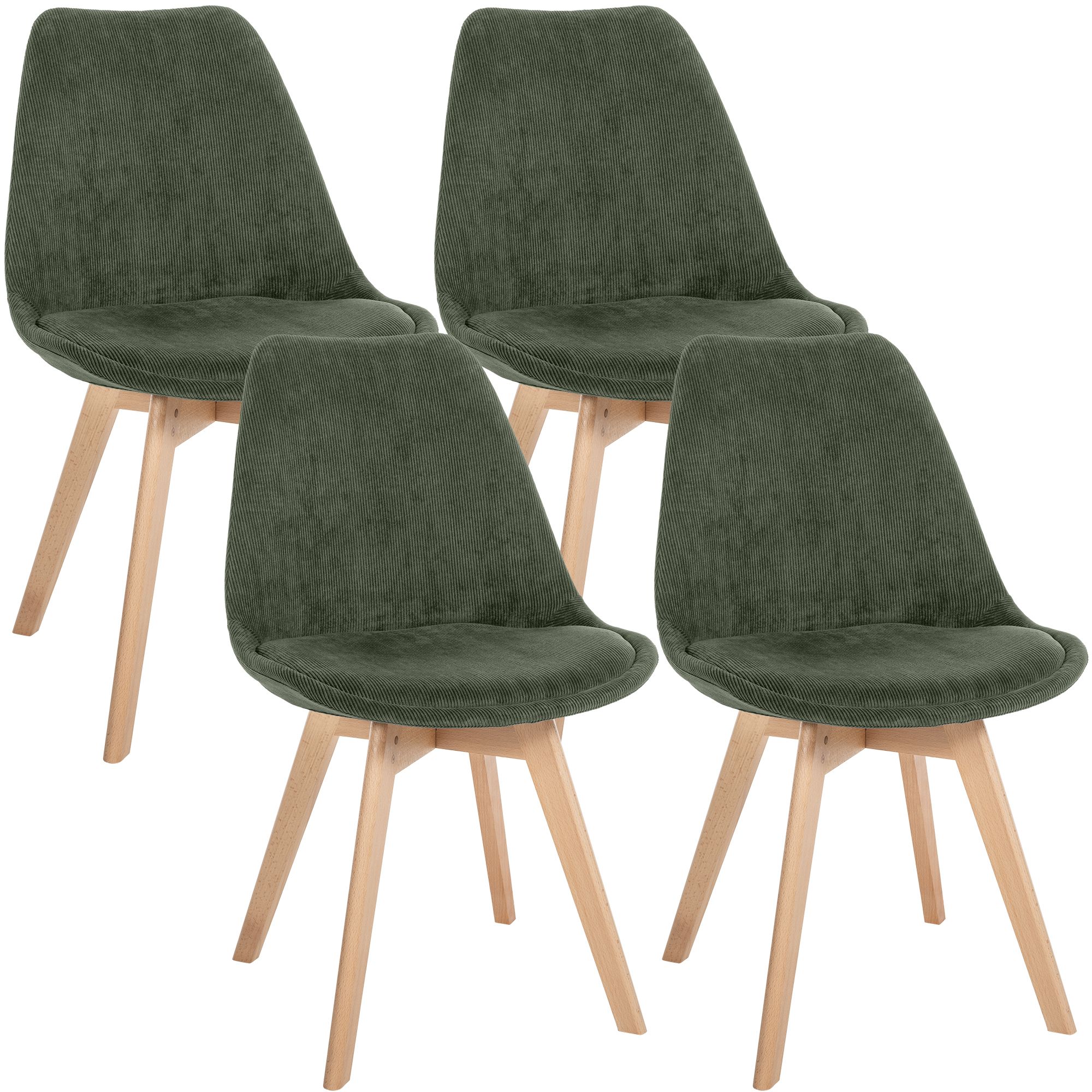 4er Set Stuhl Linares Cord, grün