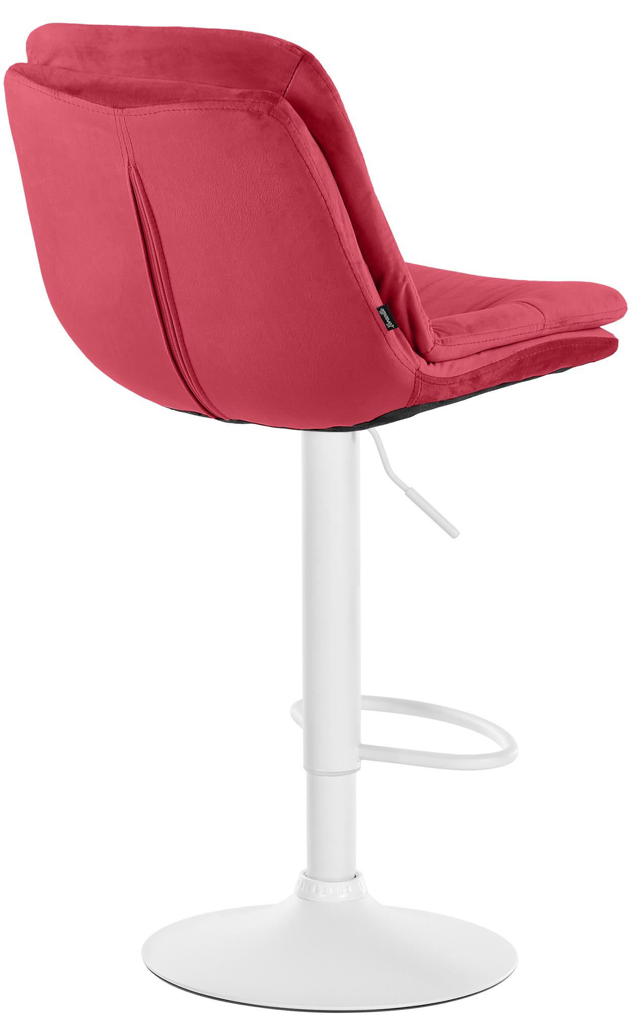 Barhocker Laurel Samt weiß, rot