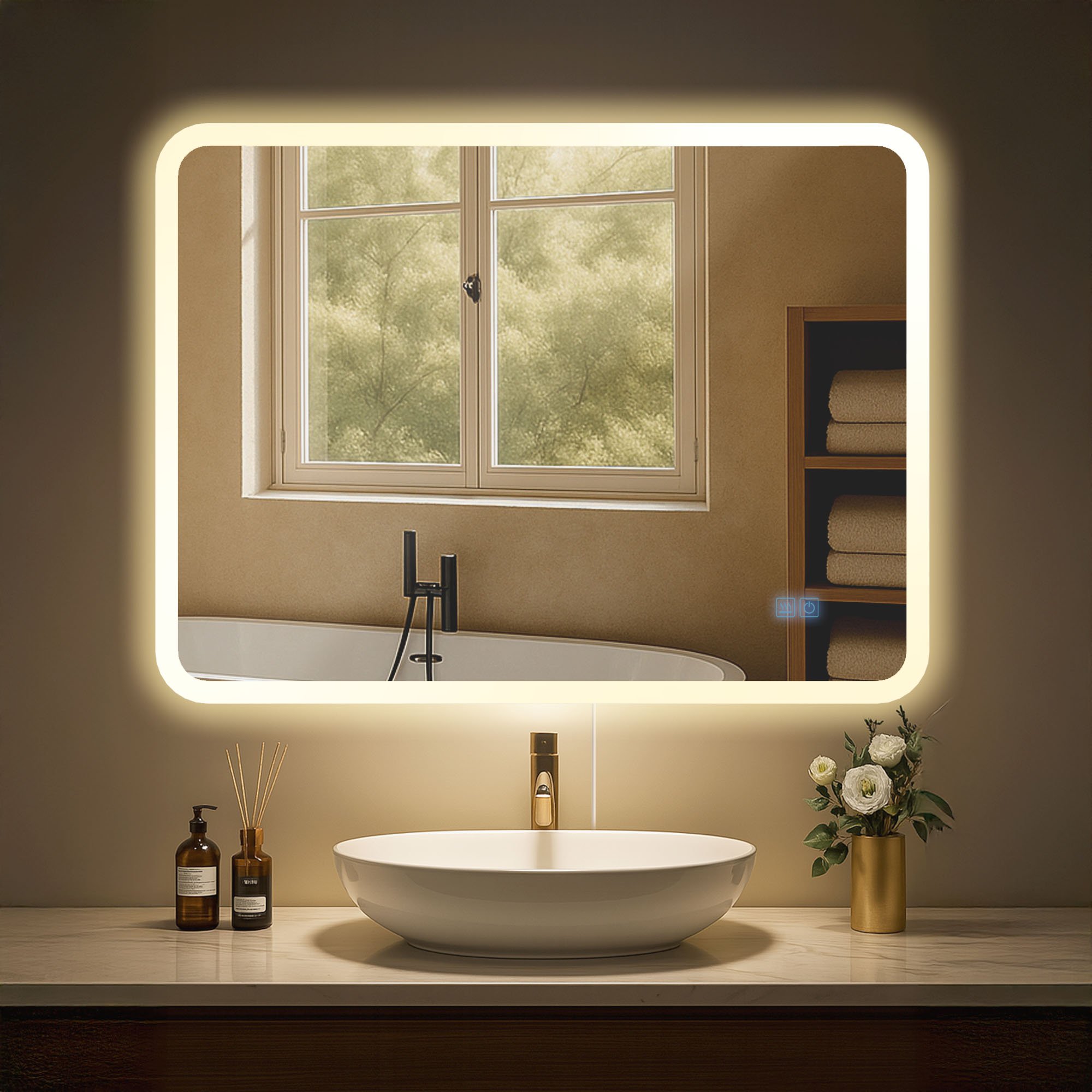 Badspiegel Jericho 60x80 ohne Bluetooth, klarglas