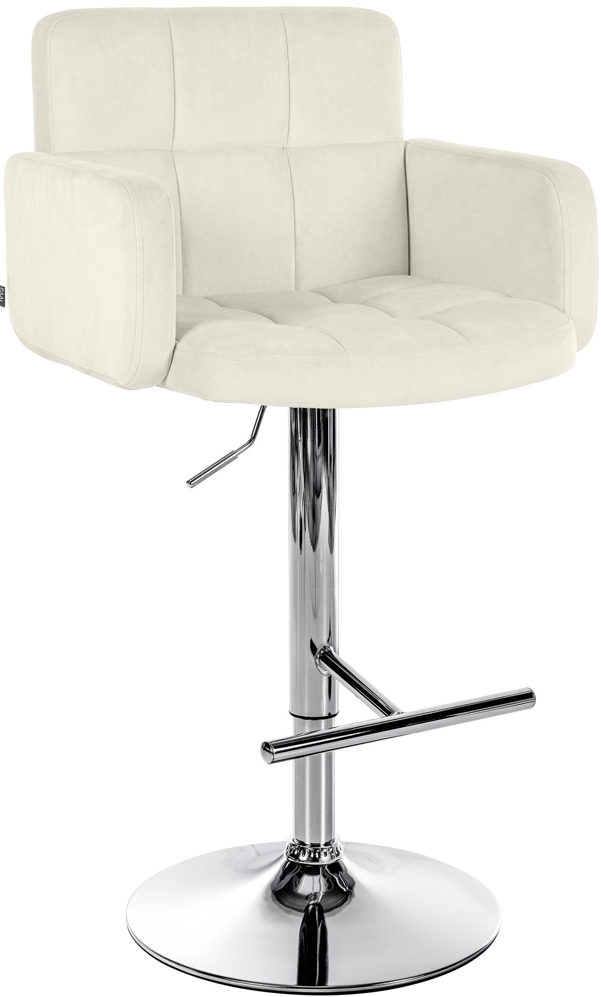 Barhocker Los Angeles Samt chrom, creme