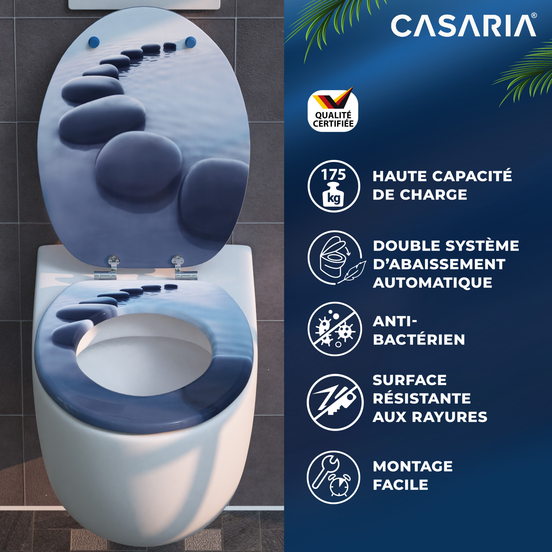 Toilettensitz Stonedesign mit Absenkautomatik