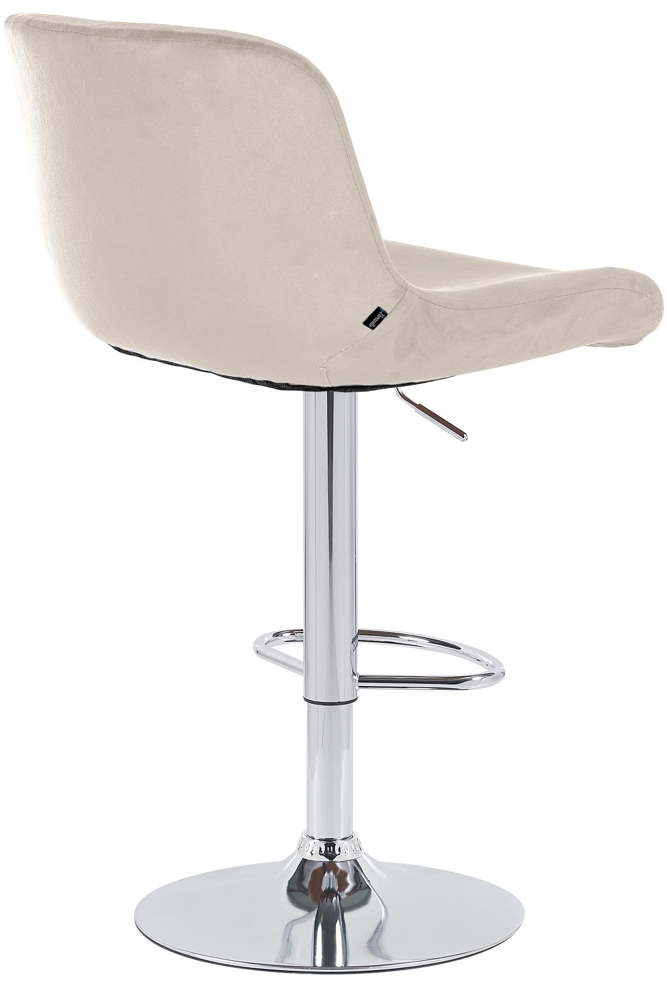 2er Set Barhocker Solon Chrom Samt, creme