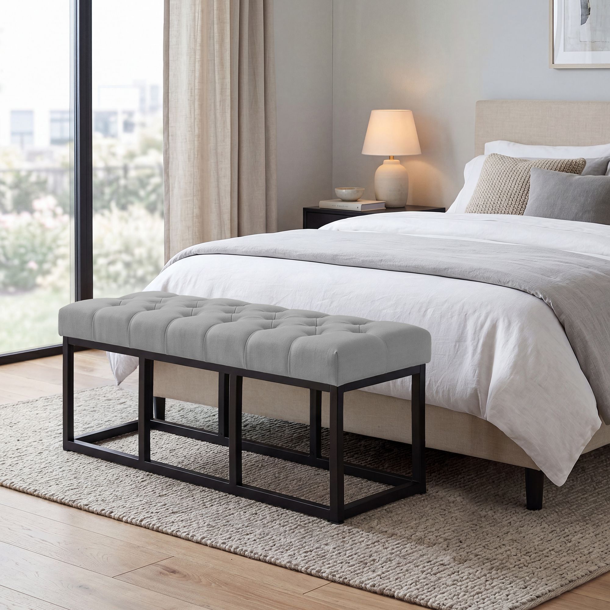 Sitzbank Amun Stoff B100, grau