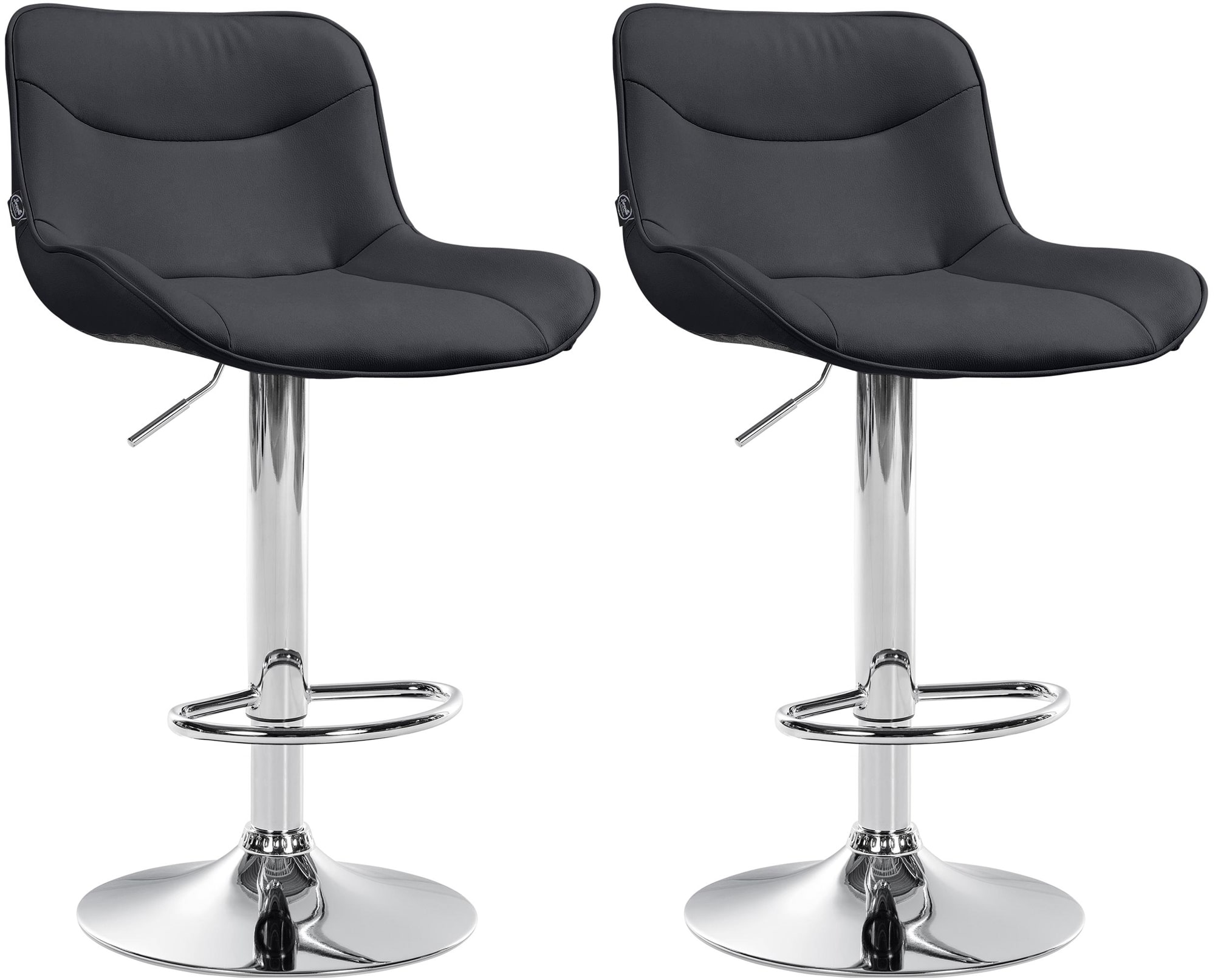 2er Set Barhocker Vonore Kunstleder chrom, schwarz