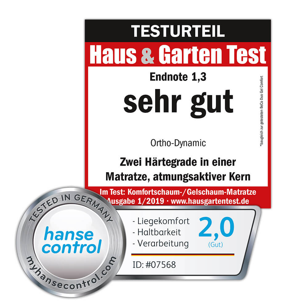 Matratze ORTHO DYNAMIC - 80 x 200 cm weich-mittelfest Made in Germany