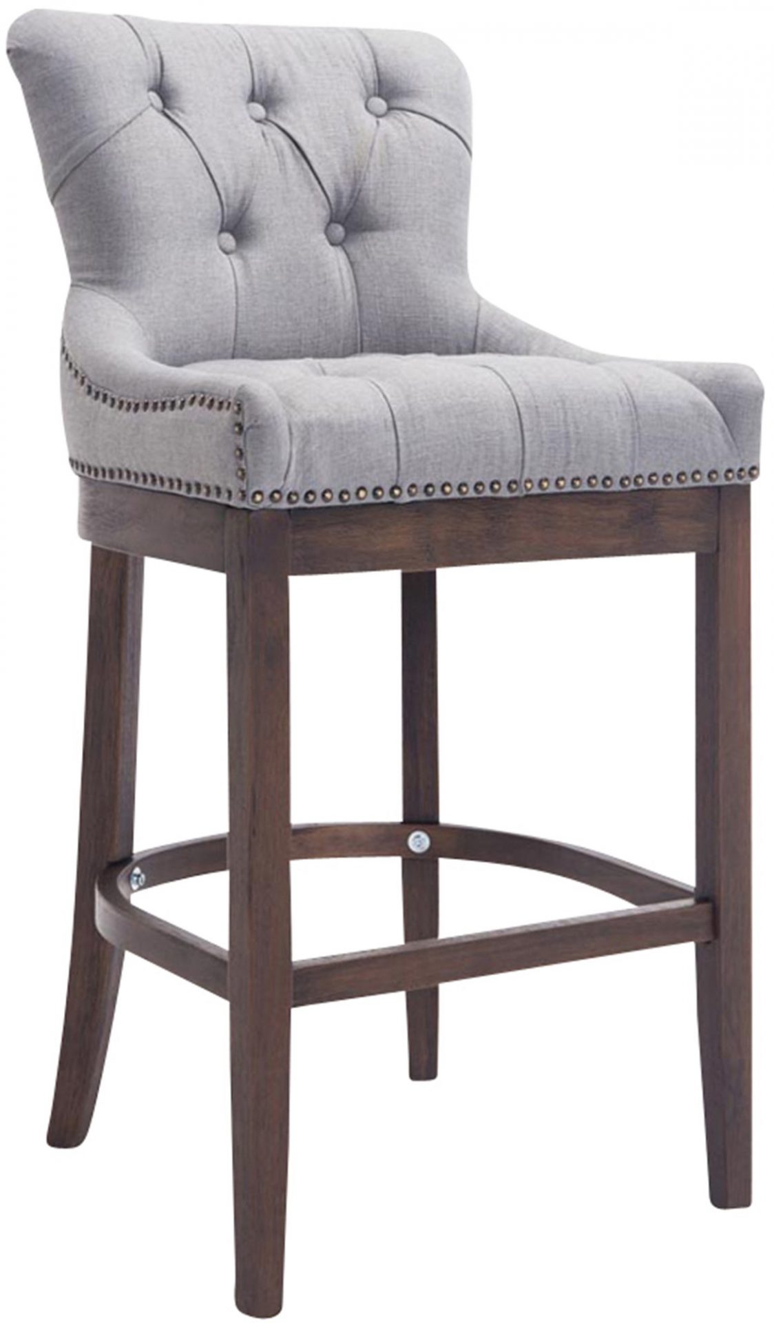 Barhocker Lakewood Stoff, Antik, hellgrau