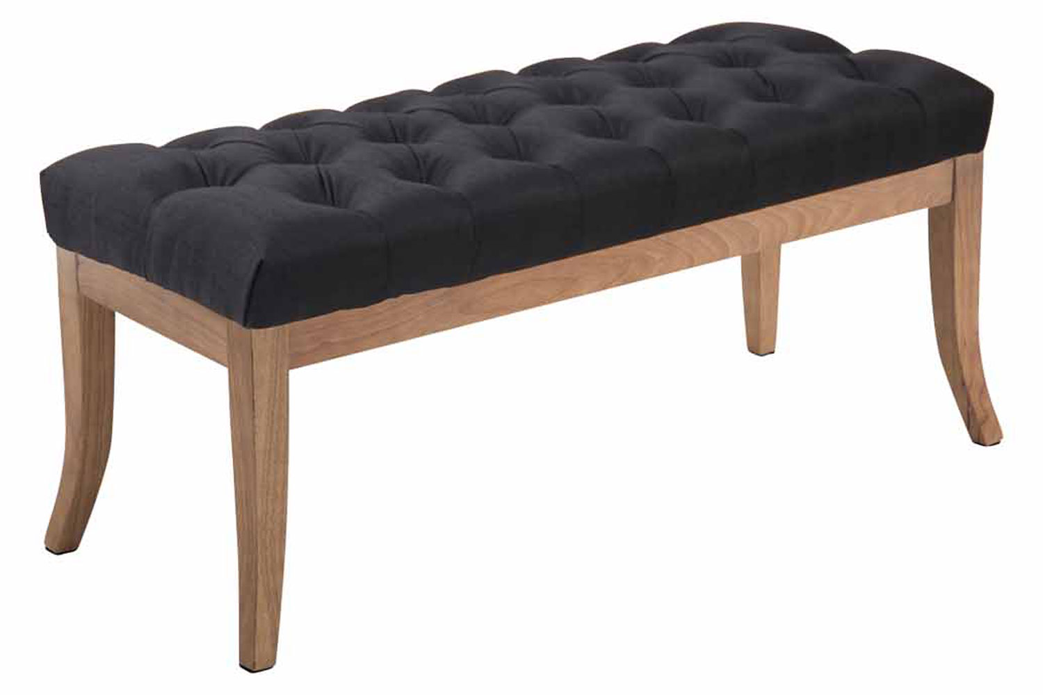 Sitzbank Ramses Stoff antik-hell 100 cm, schwarz