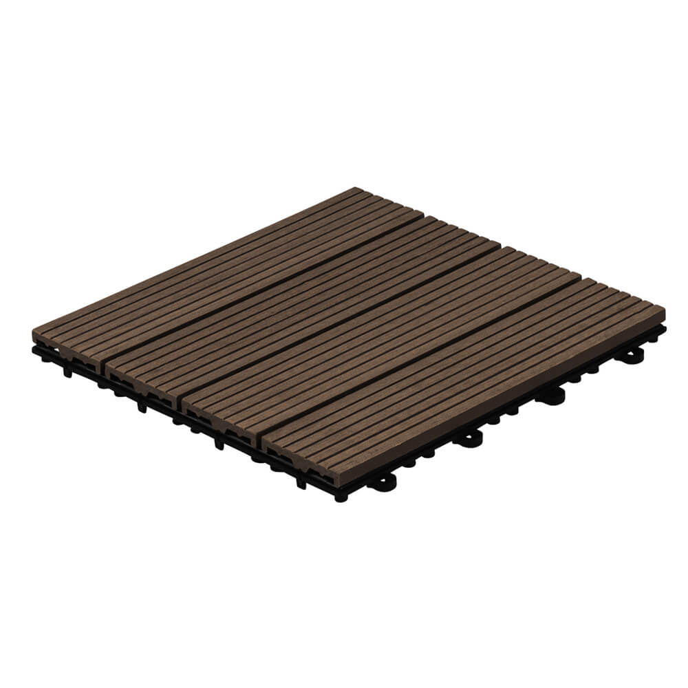 WPC Klickfliesen BAVARO - 1m² Dunkelbraun