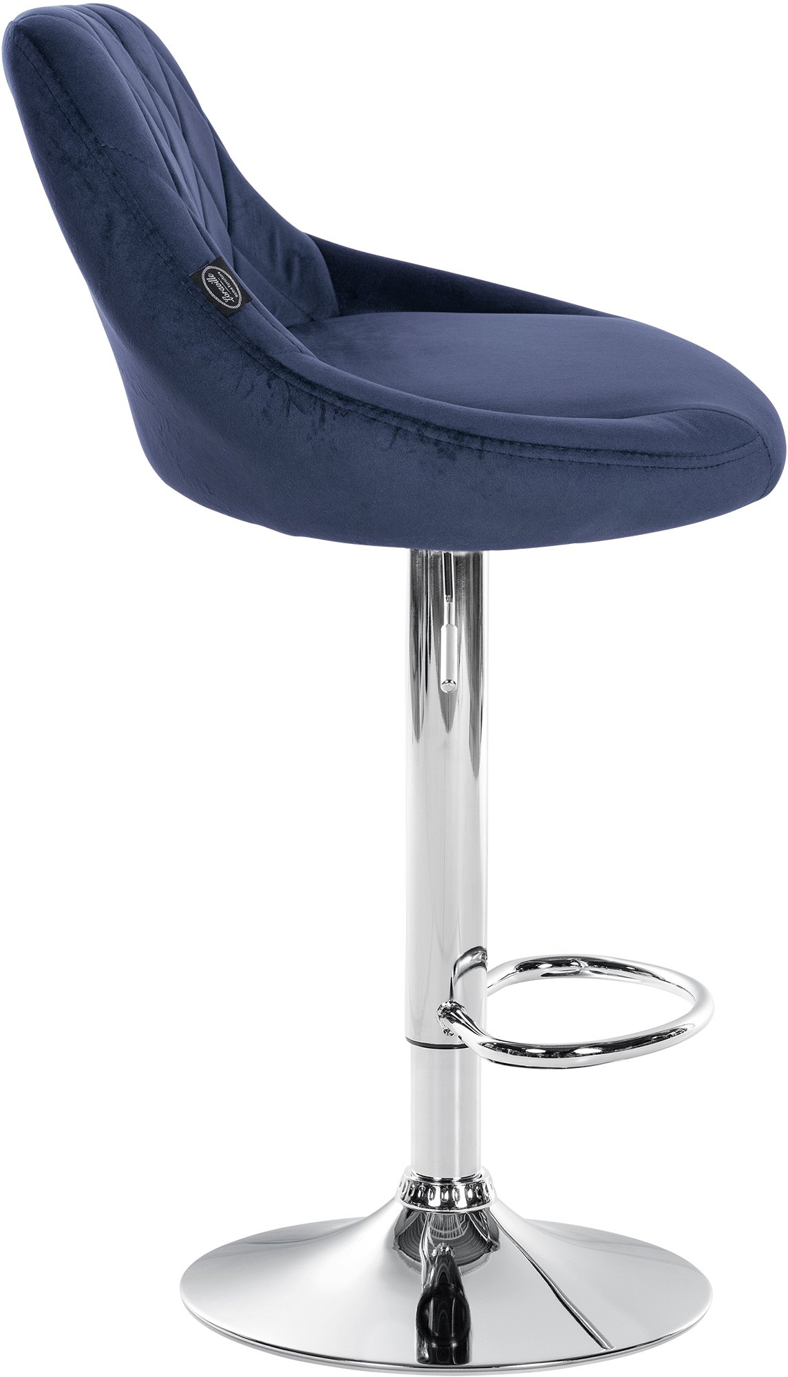 2er Set Barhocker Lazio Samt chrom, blau