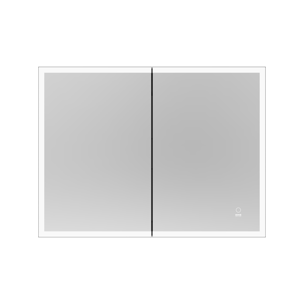 LED-Spiegelschrank EVE Schwarz - 80 x 60 cm