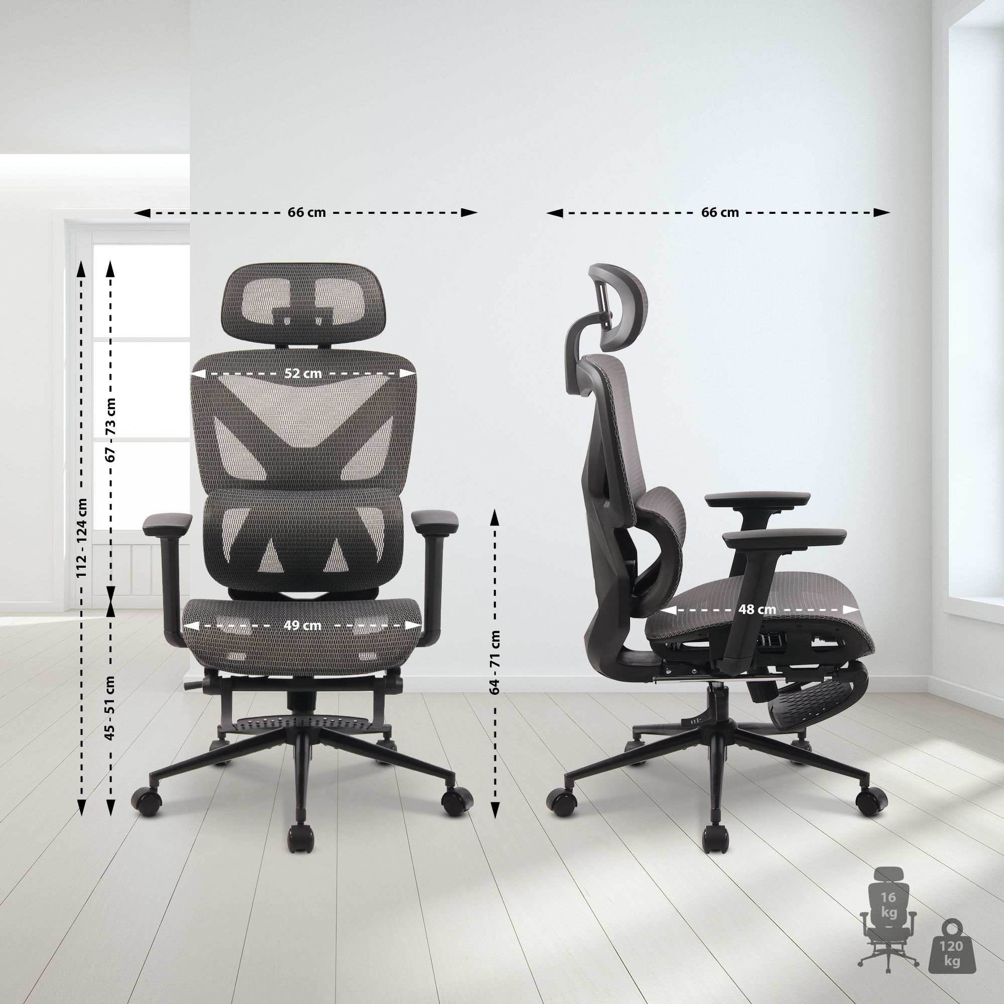 Bürostuhl Reston, schwarz/grau