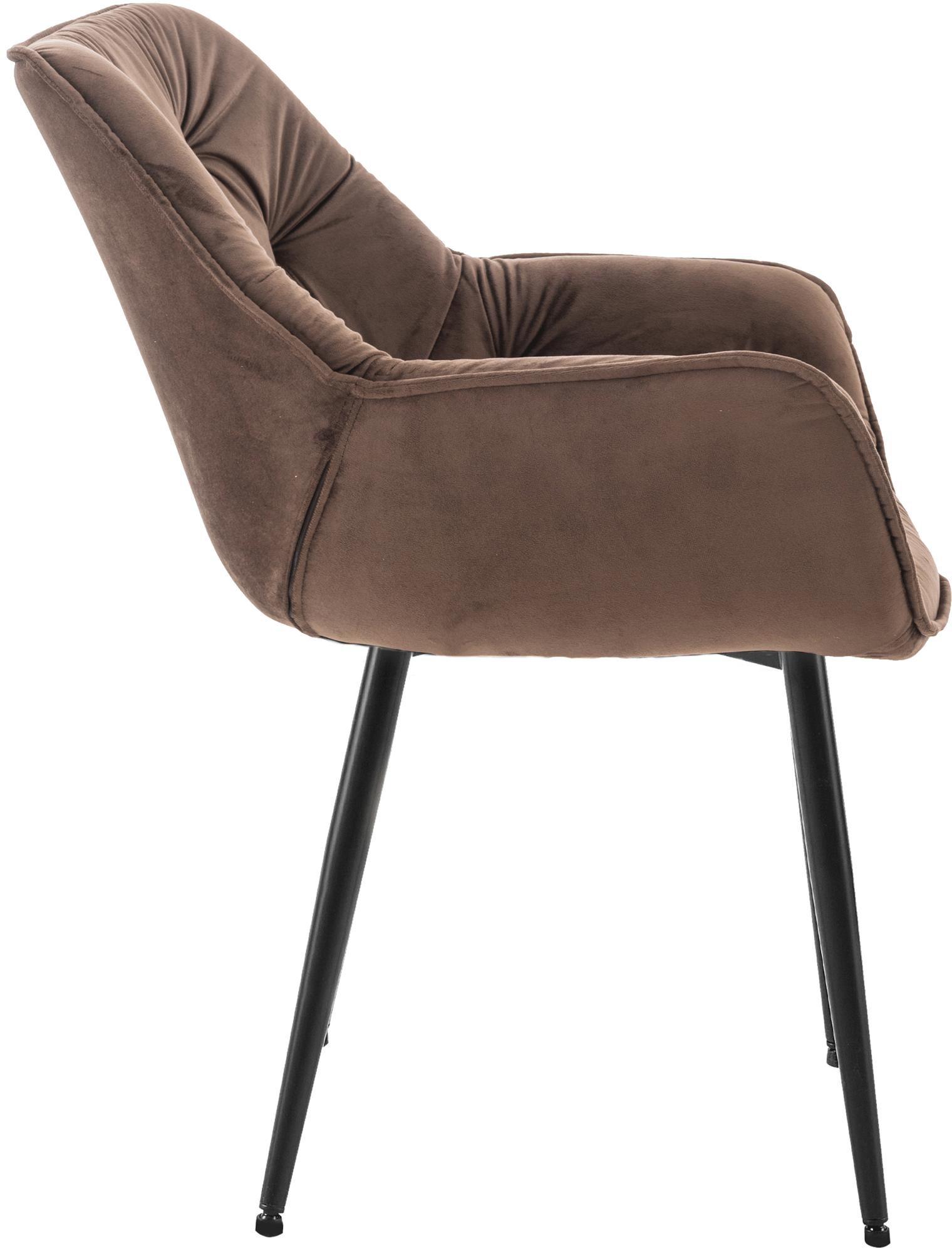 2er Set Stuhl Tanna Samt, braun