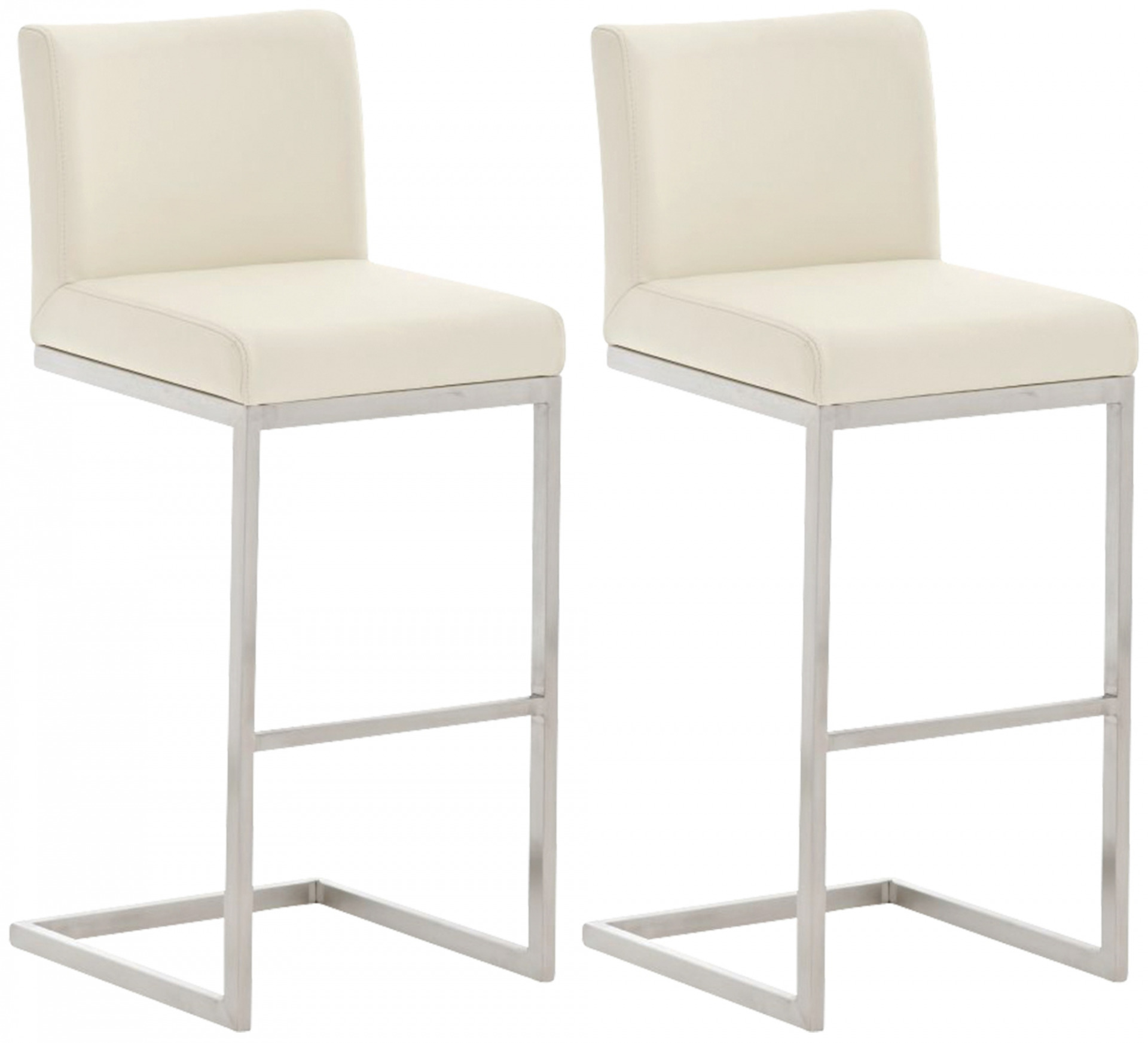 2er Set Barhocker Paros Kunstleder, creme