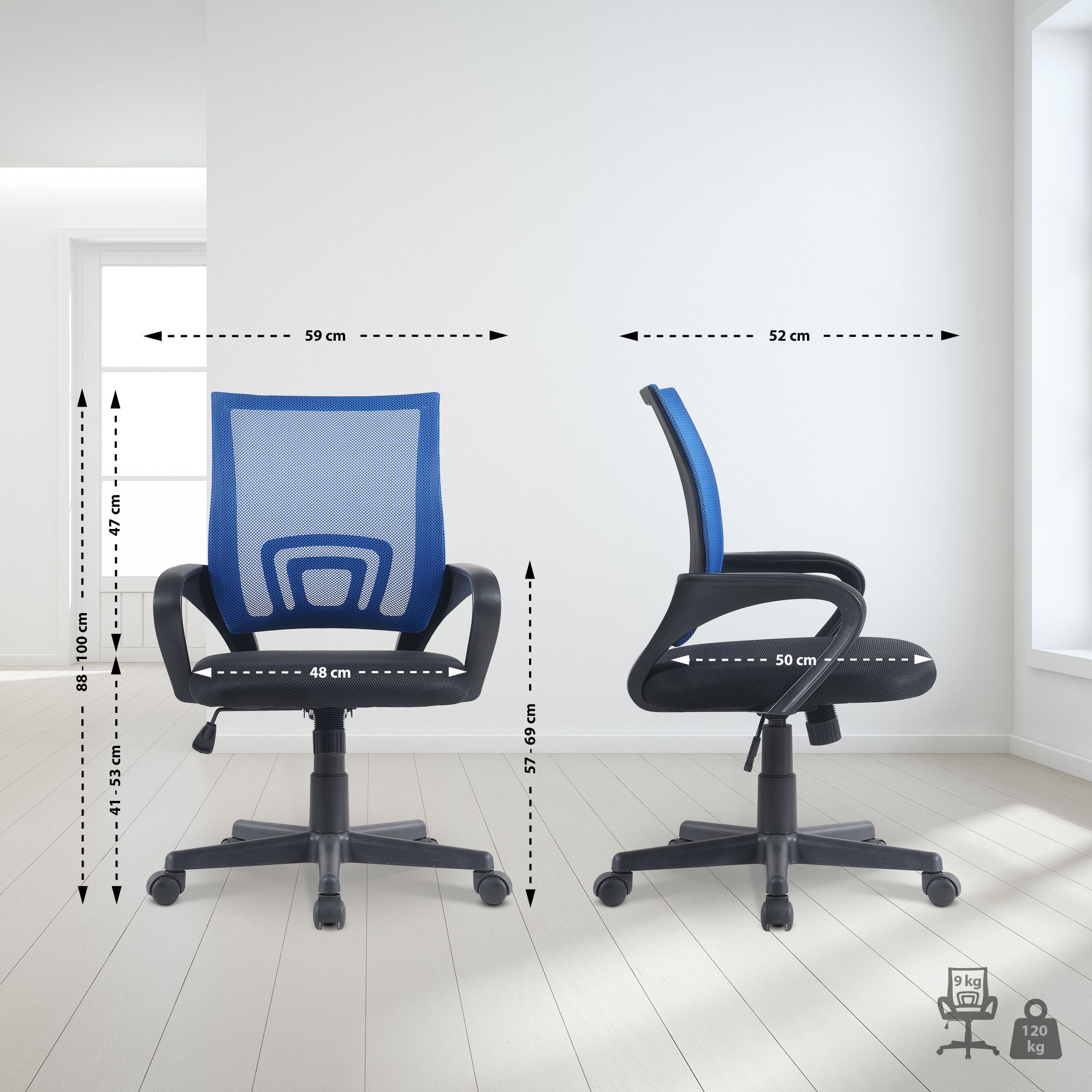 Bürostuhl Genius, blau