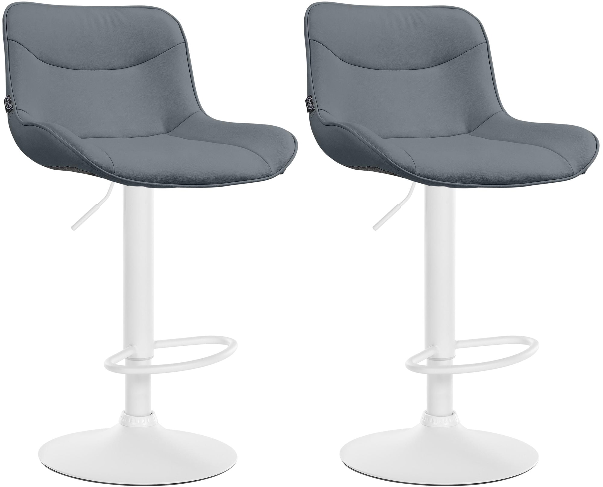 2er Set Barhocker Vonore Kunstleder weiß, grau
