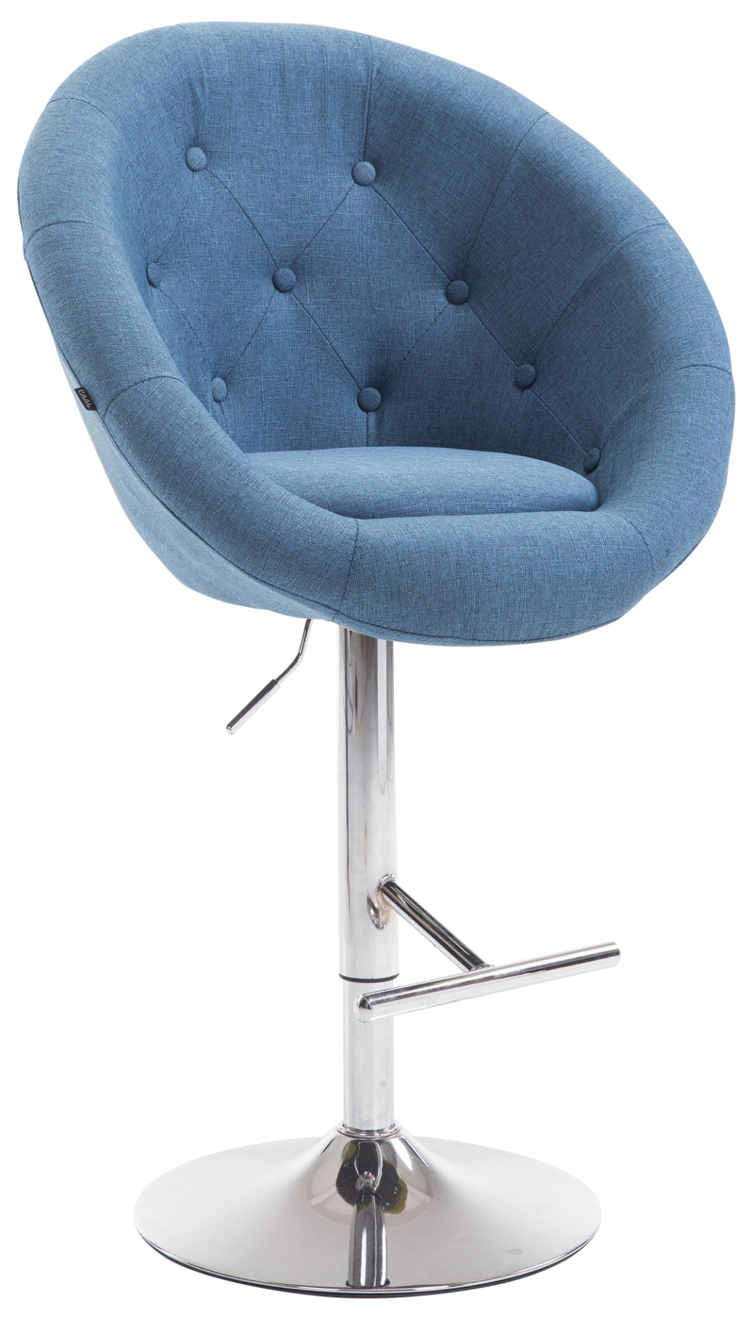 Barhocker London V2 Stoff chrom, blau