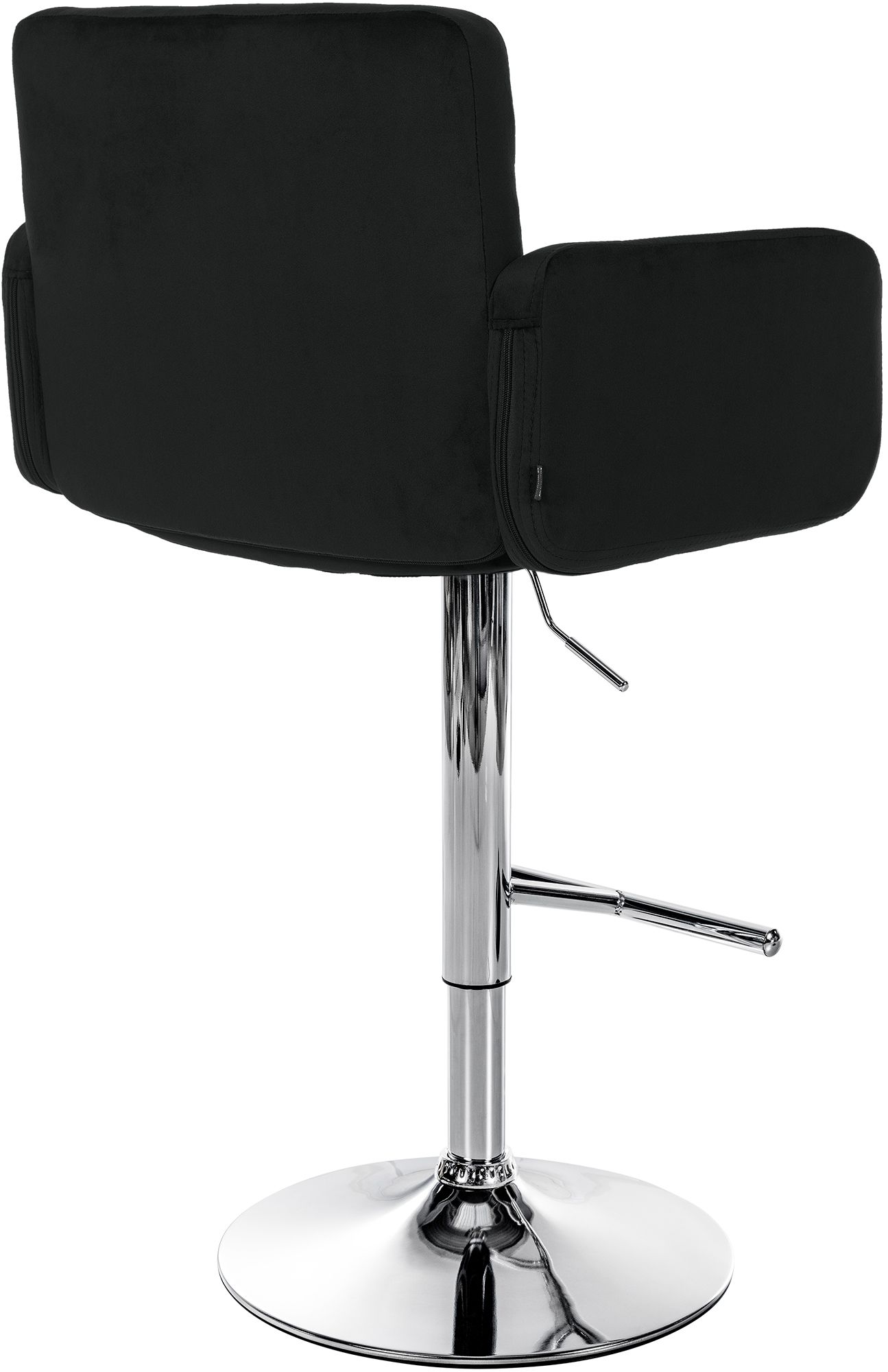 2er Set Barhocker Los Angeles Samt chrom, schwarz