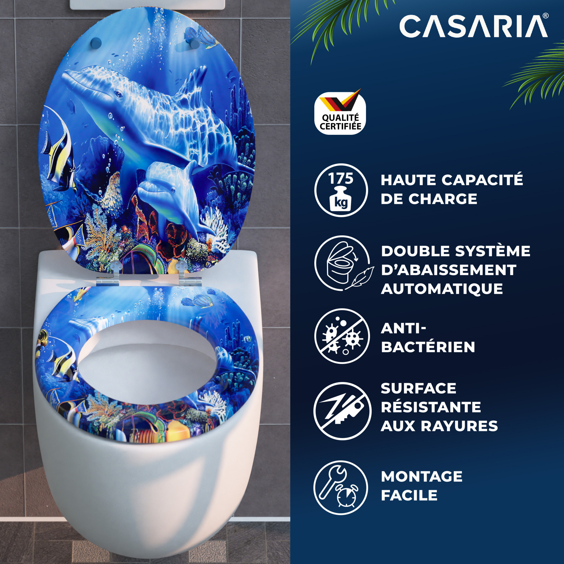 Toilettensitz Sealife mit Absenkautomatik