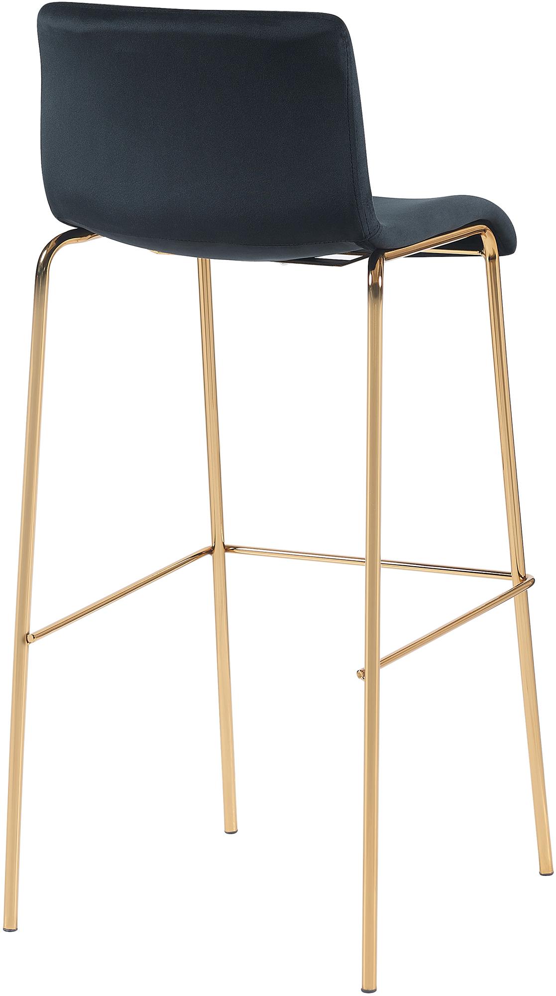 Barhocker Hoover Samt 4-Fuß Gold, schwarz
