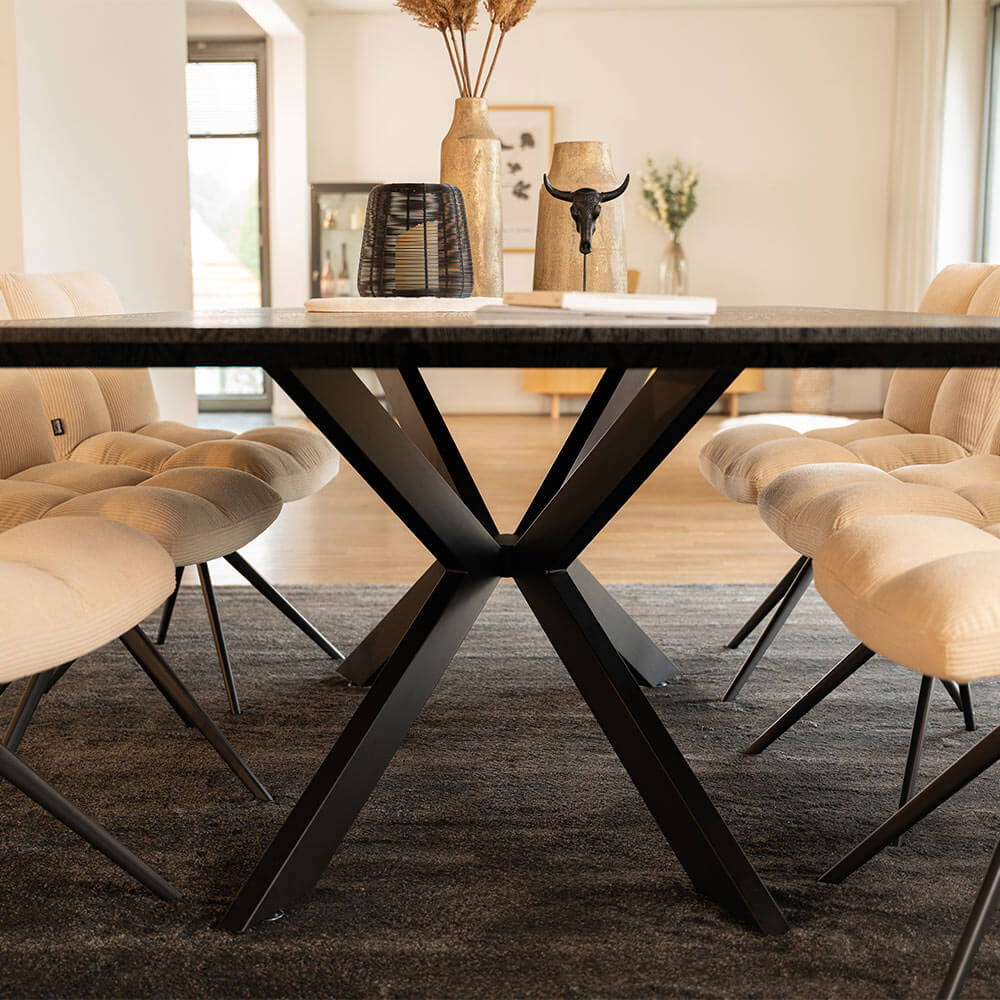 Esstisch Eckig AVENCIA inkl. Sternfuß - 200 x 120 cm Dark Oak