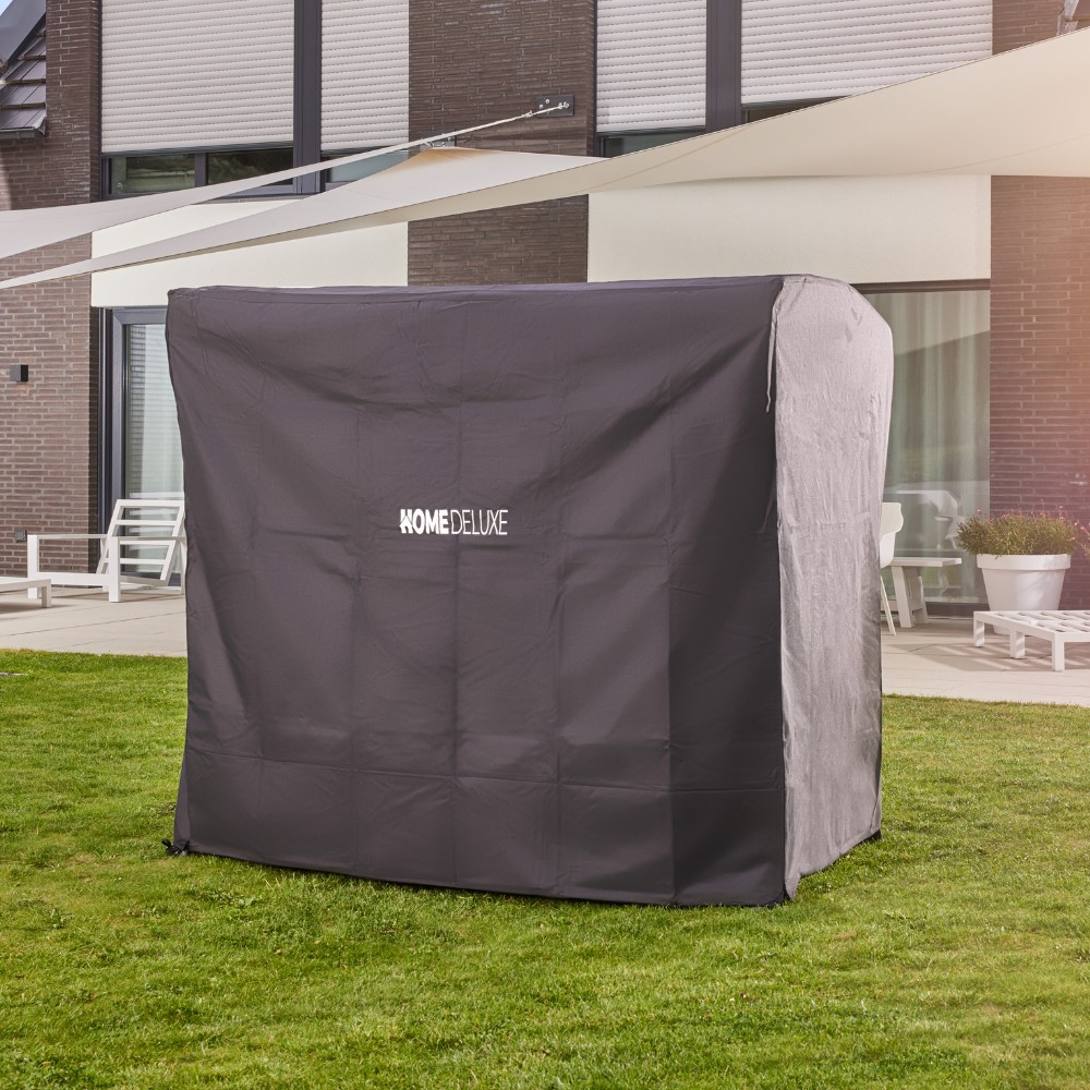 Abdeckung für Hollywoodschaukel CAPE DESCANSO - 198 x 125 x 179 cm Schwarz