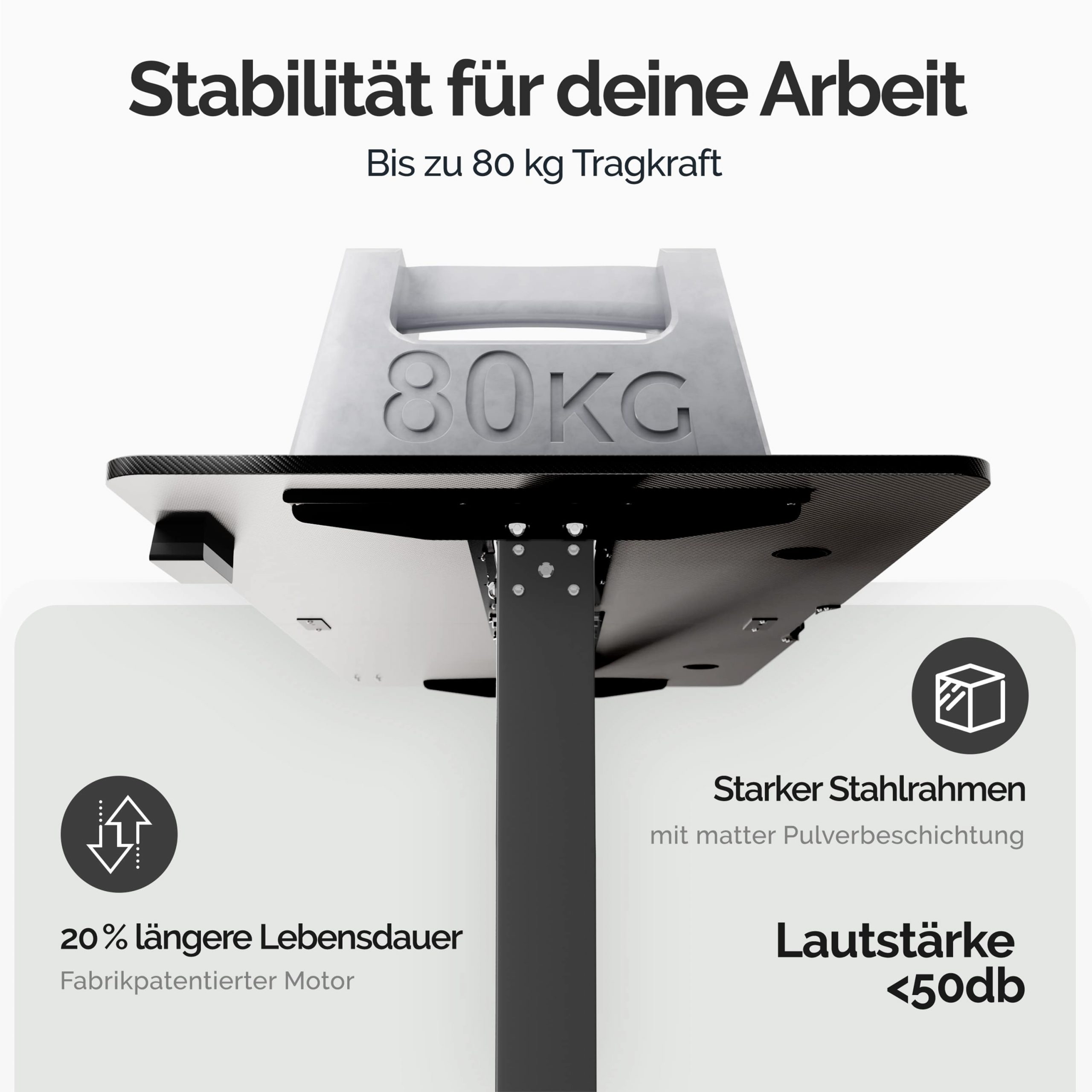 Höhenverstellbarer Schreibtisch Schwarz 160x75x73-118cm