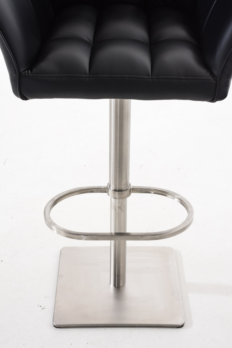 2er Set Barhocker Damaso Kunstleder edelstahl, schwarz