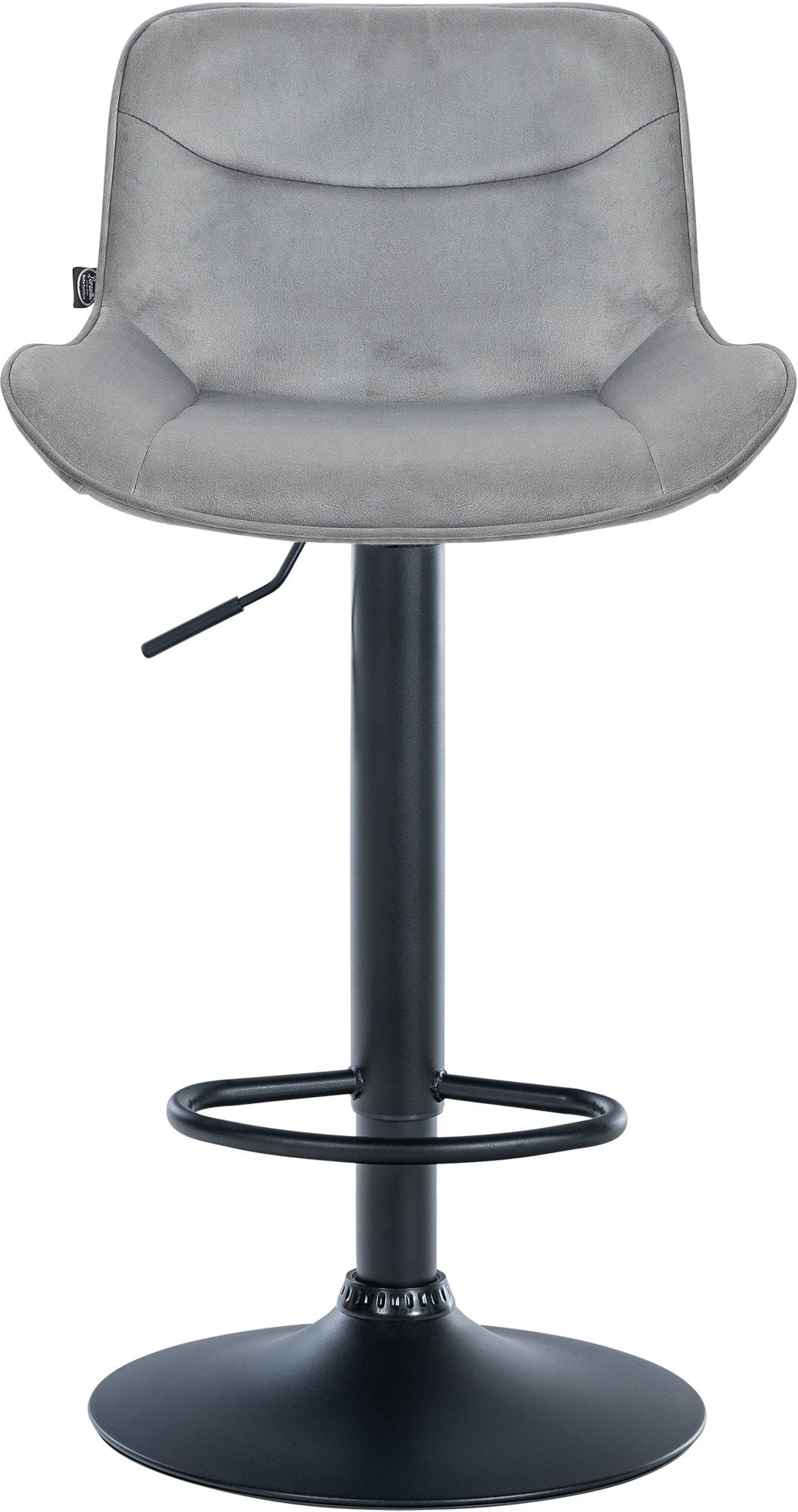 Barhocker Vonore Samt schwarz, grau