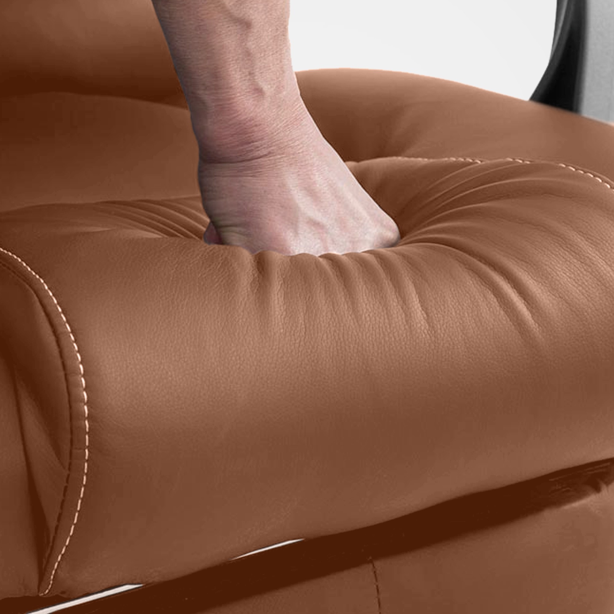 Bürostuhl Pacific mit Massagefunktion V2 Kunstleder, hellbraun