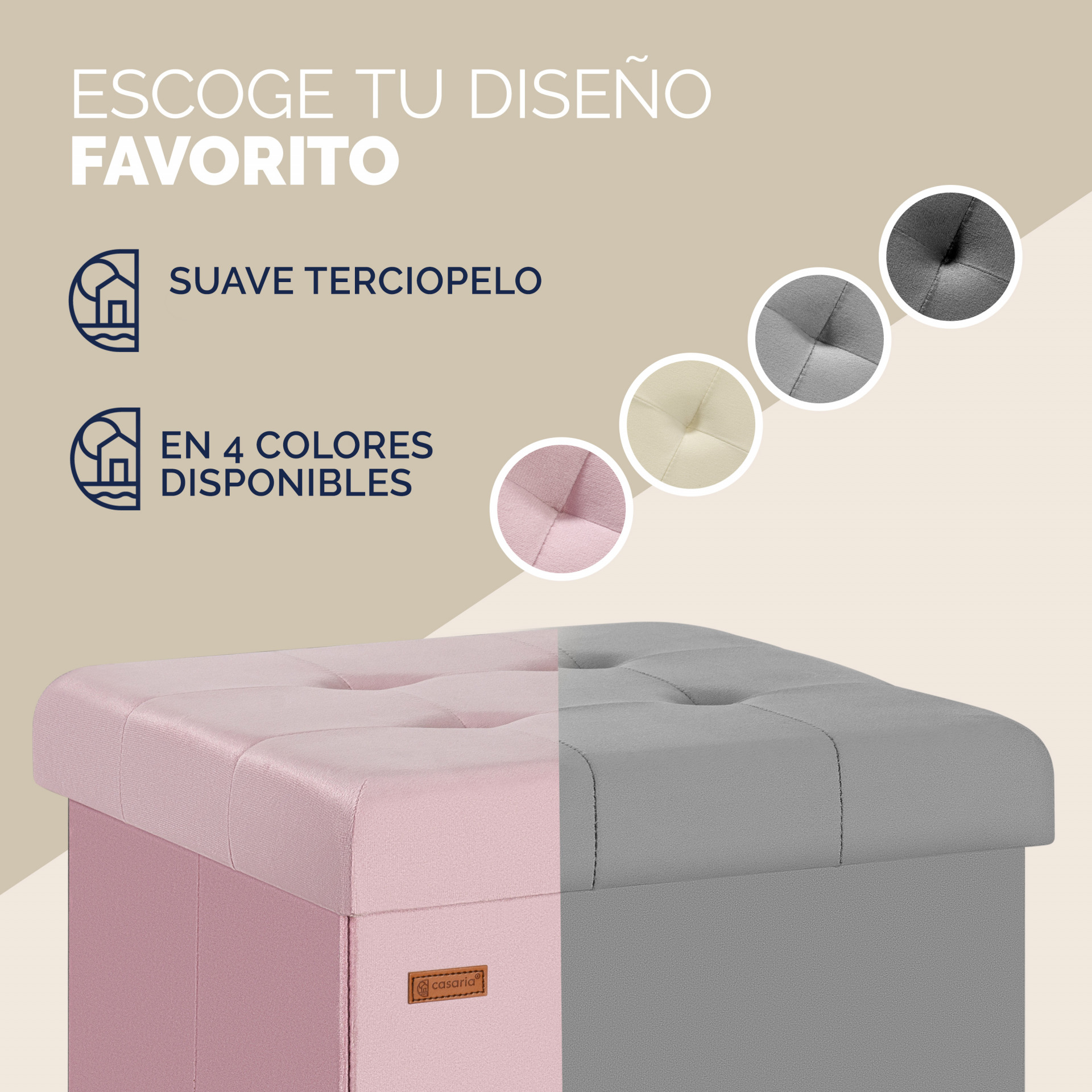 Sitzhocker Rosa Samt 42x38x38cm faltbar