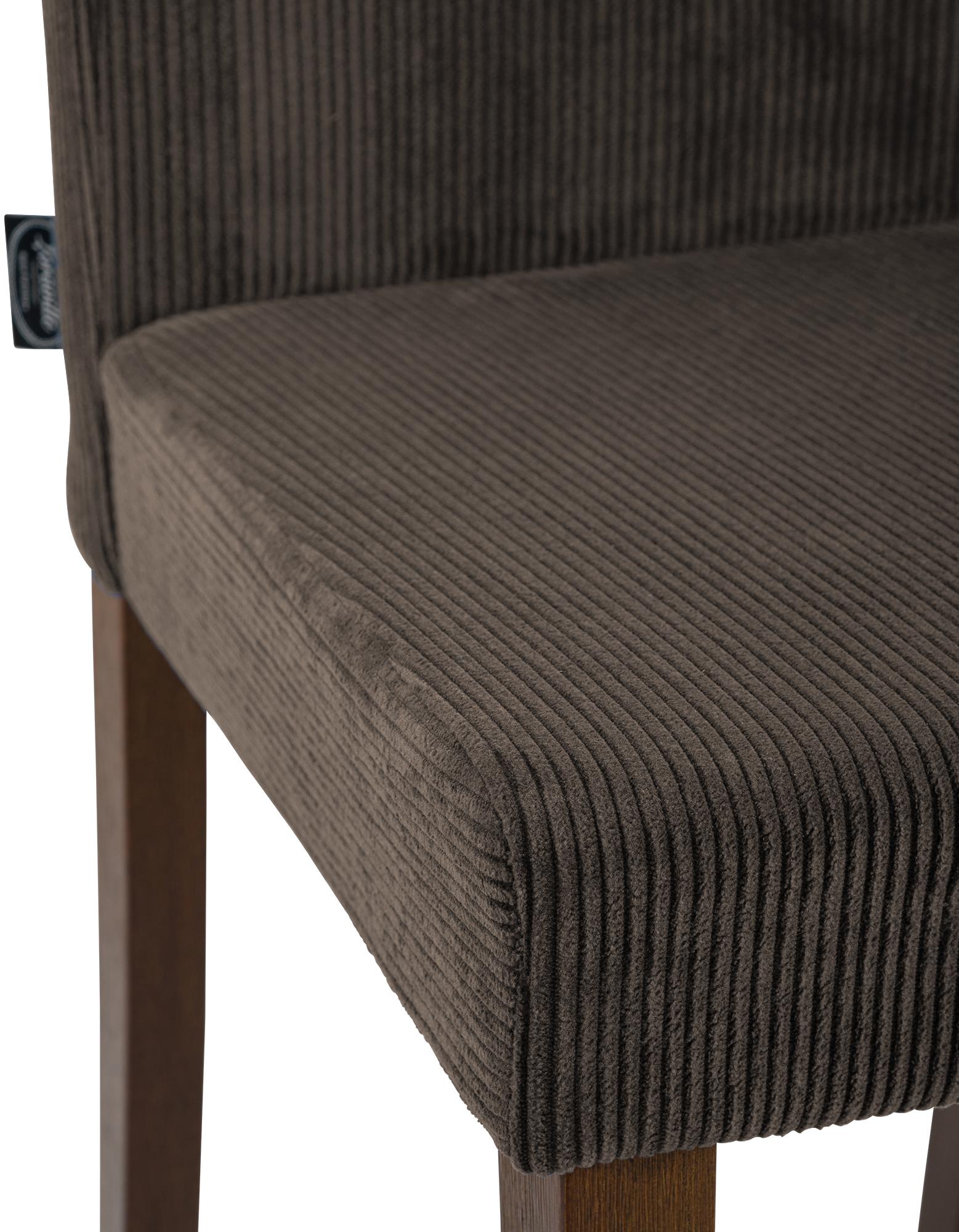 2er Set Esszimmerstuhl Ina Cord antik dunkel, braun