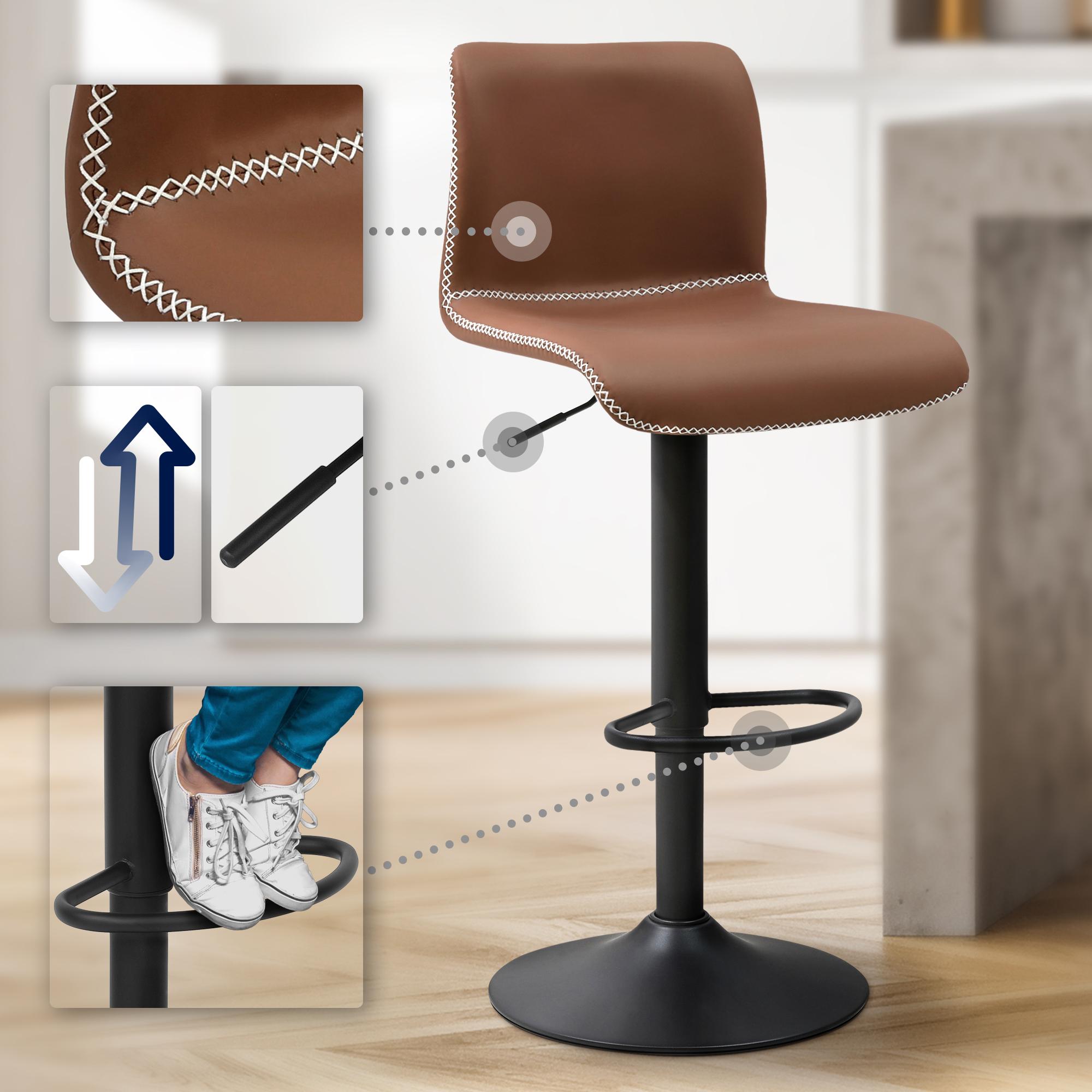 Barhocker Henchy Kunstleder, braun