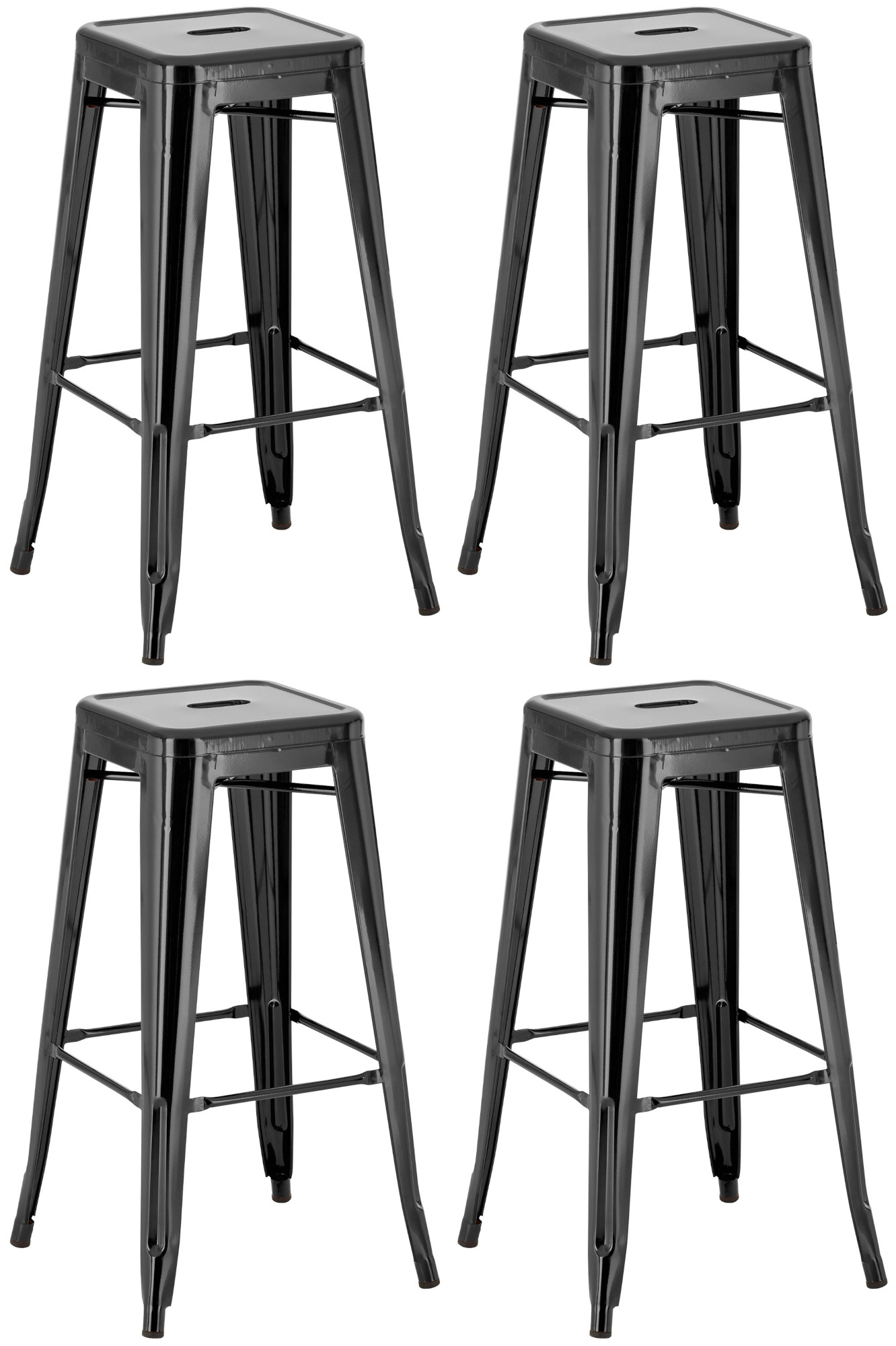 4er Set Barhocker Joshua, schwarz