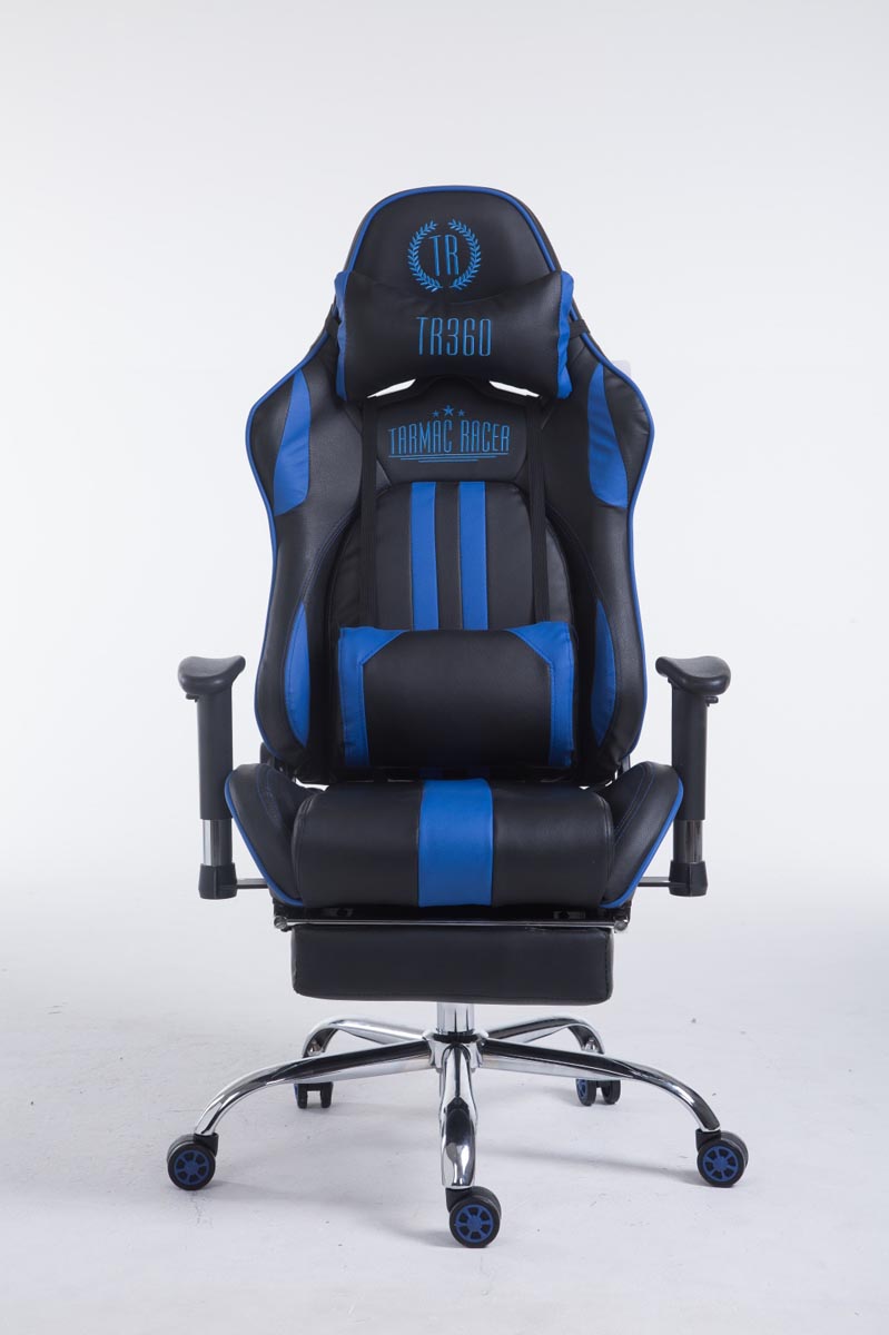 Racing Bürostuhl Limit V2 Kunstleder mit Fußablage, schwarz/blau