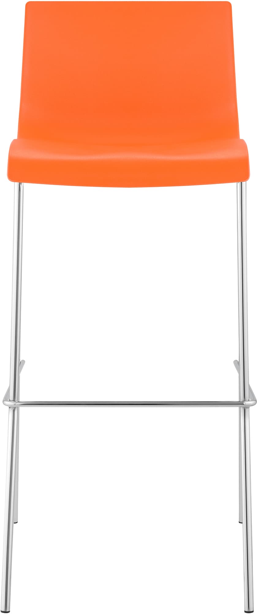 Barhocker Hoover Chrom 4-Fuß Gestell, orange