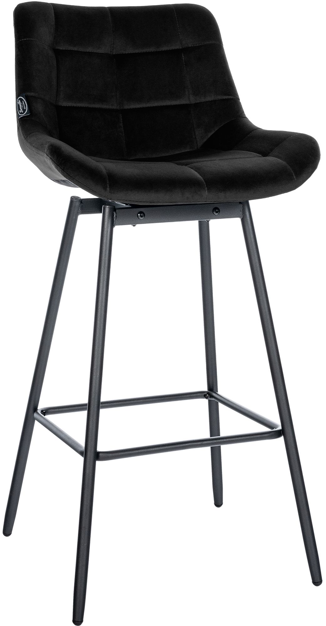 Barhocker Weston Schwenkbar Samt, schwarz