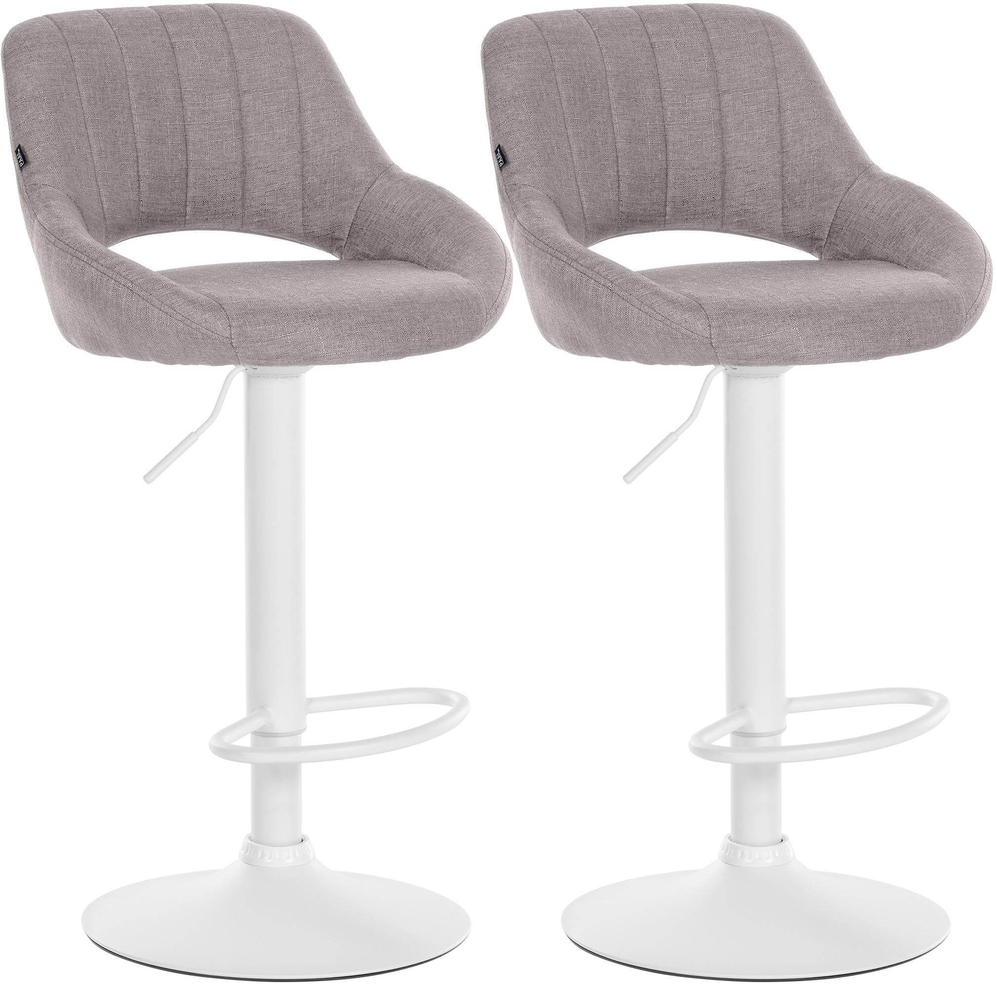 2er Set Barhocker Milet Stoff W, grau
