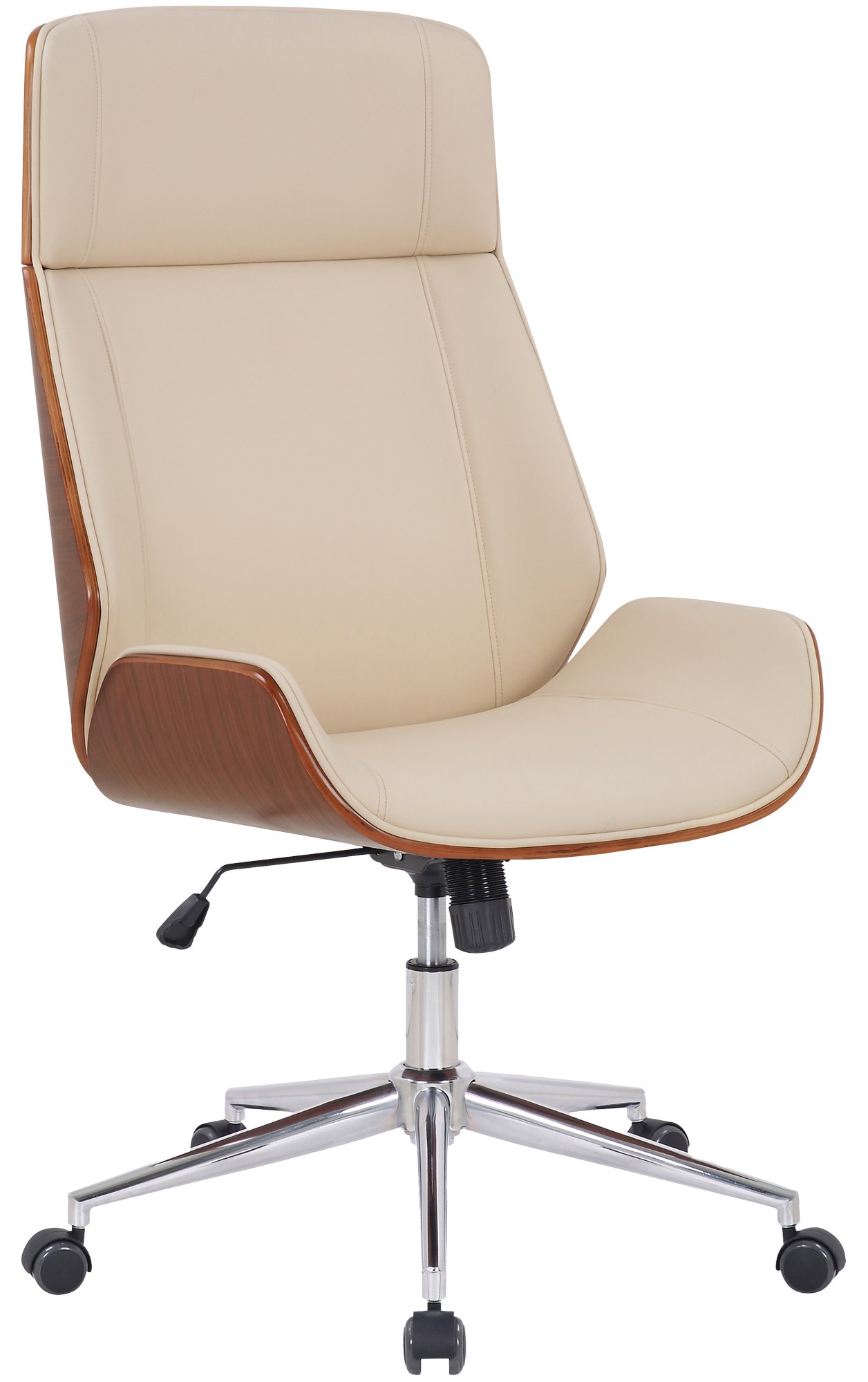 Bürostuhl Varel Kunstleder, walnuss/creme