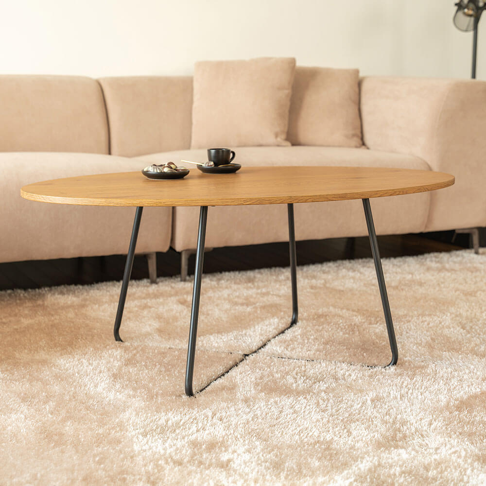 Couchtisch Oval NOVARIS - 110 x 66 cm Oiled Oak