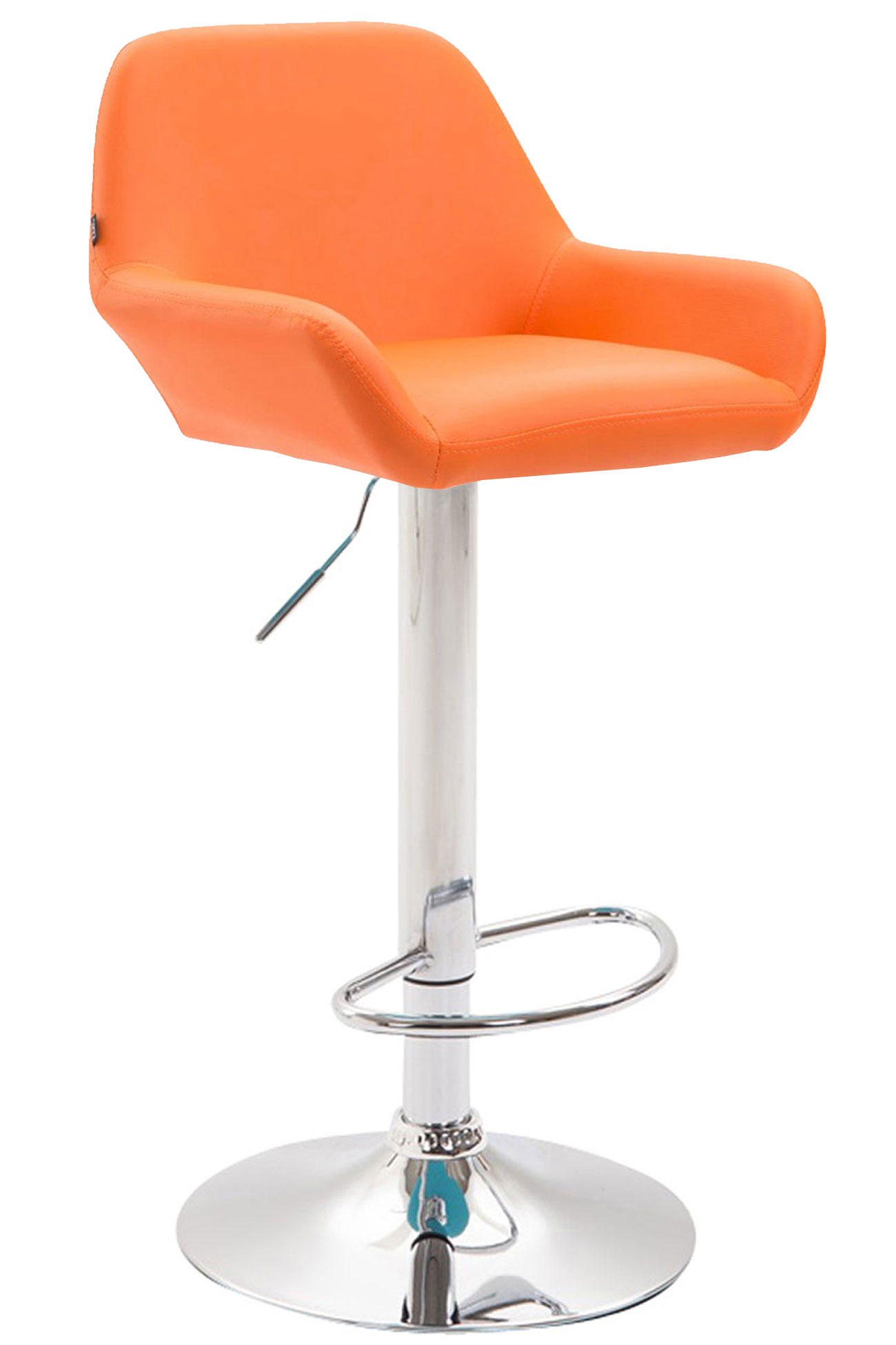 2er Set Barhocker Braga Kunstleder chrom, orange