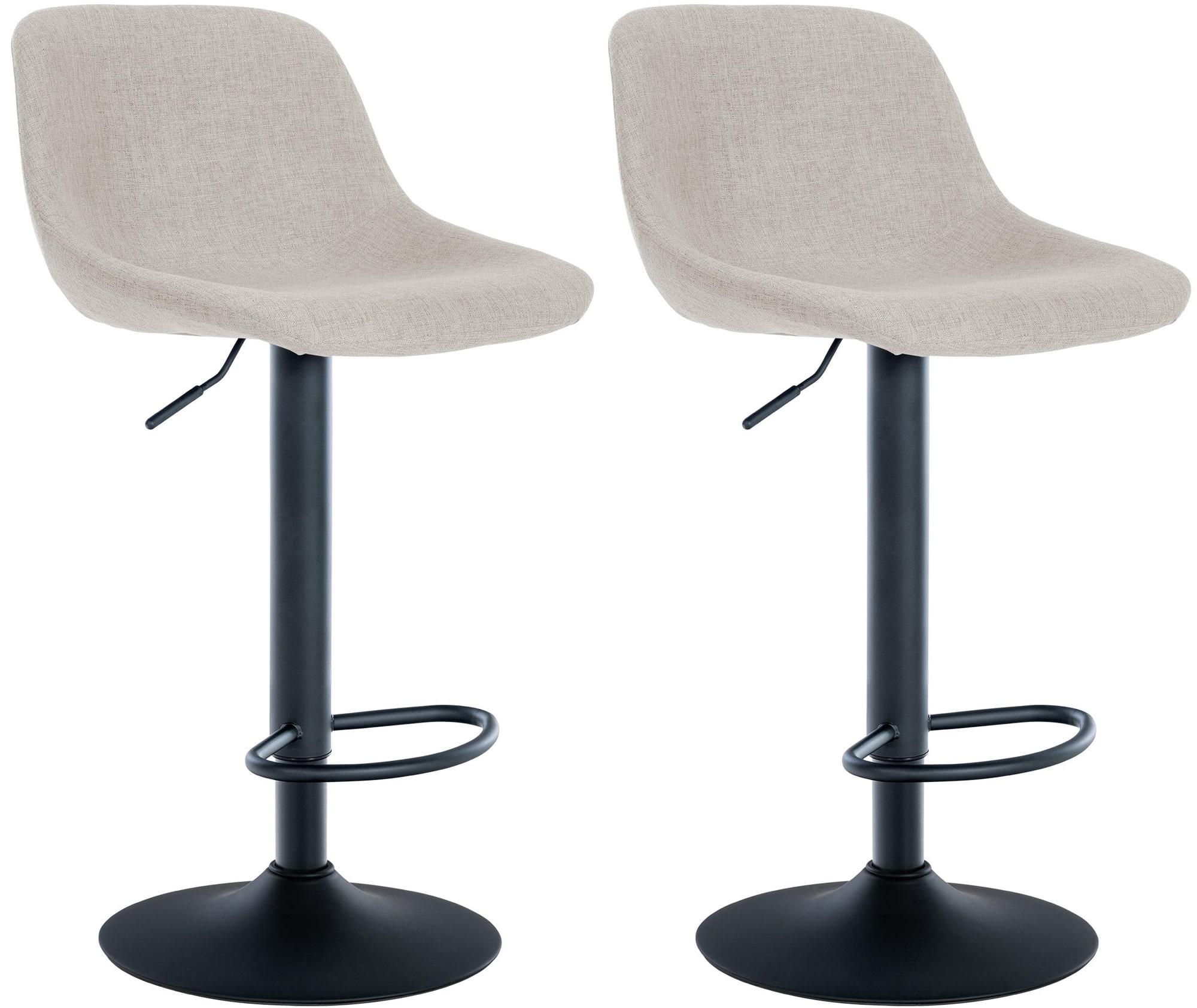 2er Set Barhocker Loft Stoff, creme