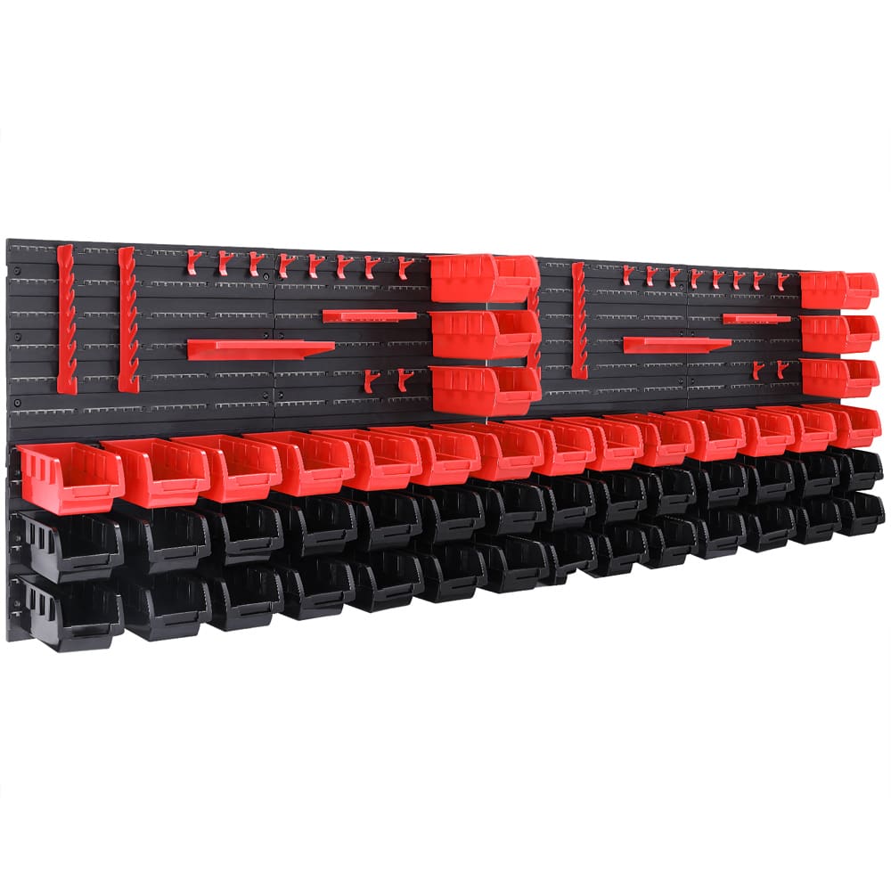 Werkzeugwand Schwarz/Rot 2er-Set Stapelboxen/Werkzeughalter
