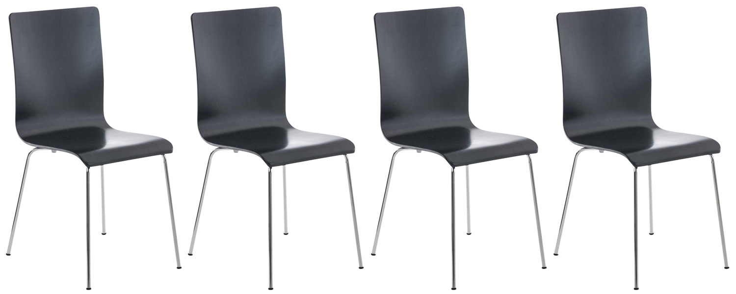 4er Set Besucherstuhl Pepe, schwarz
