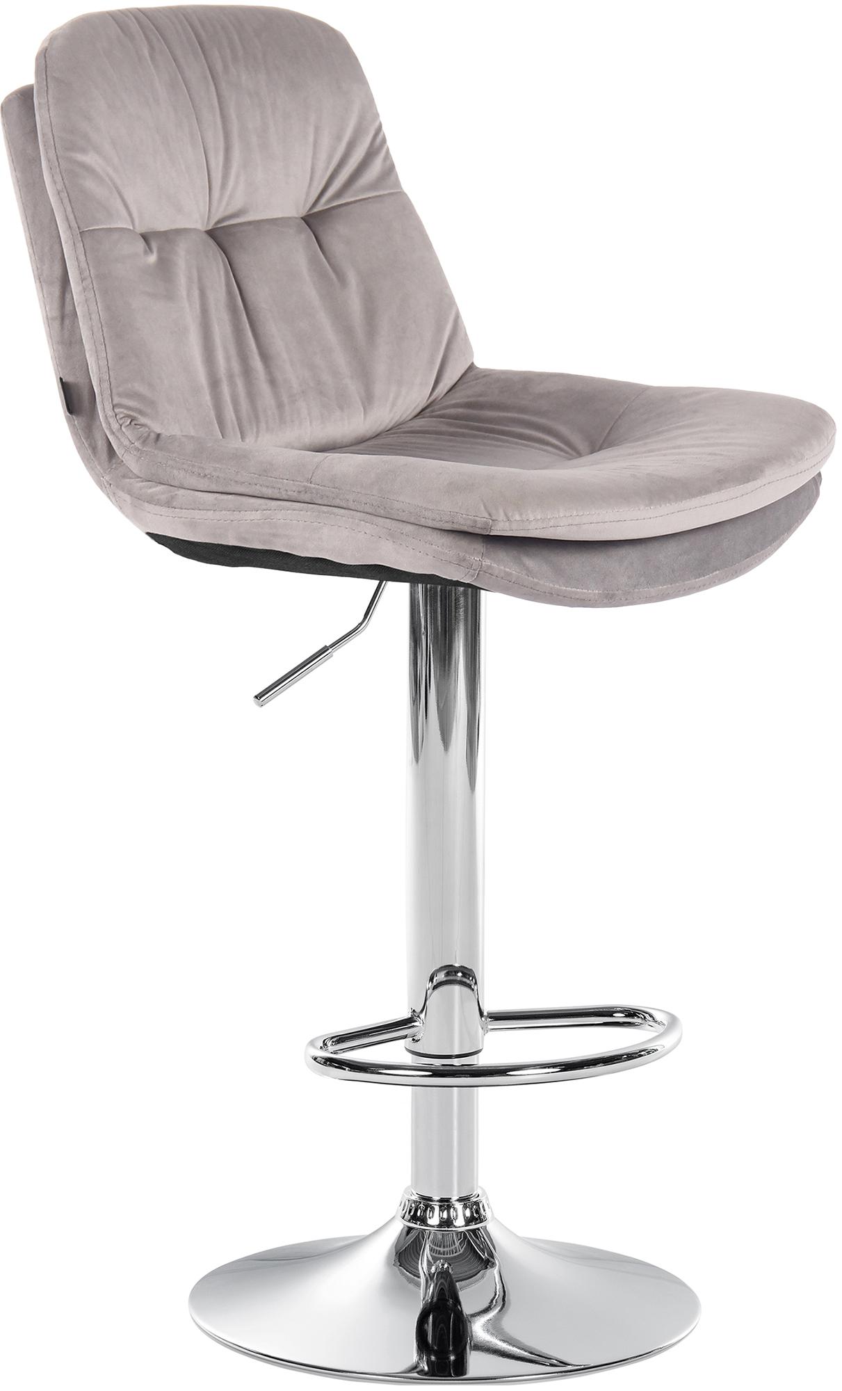 Barhocker Laurel Samt chrom, grau